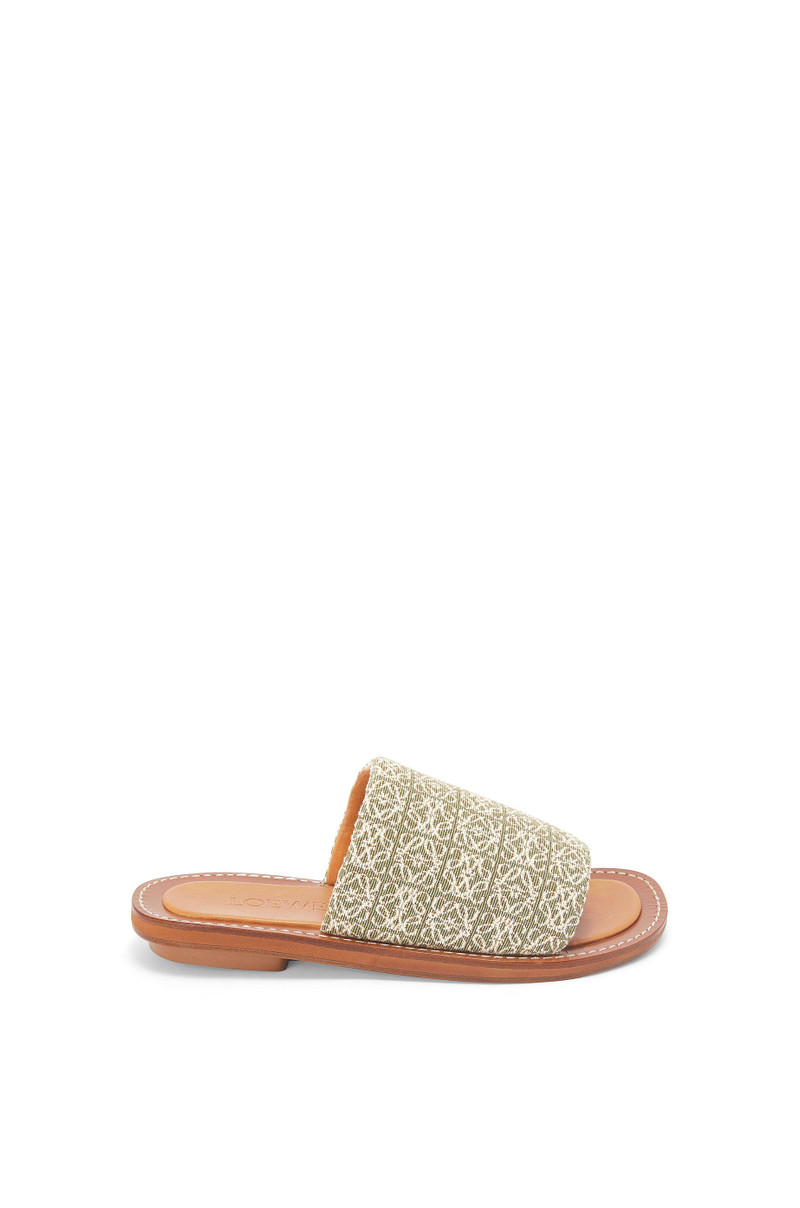 Slide in Anagram jacquard and calfskin 1