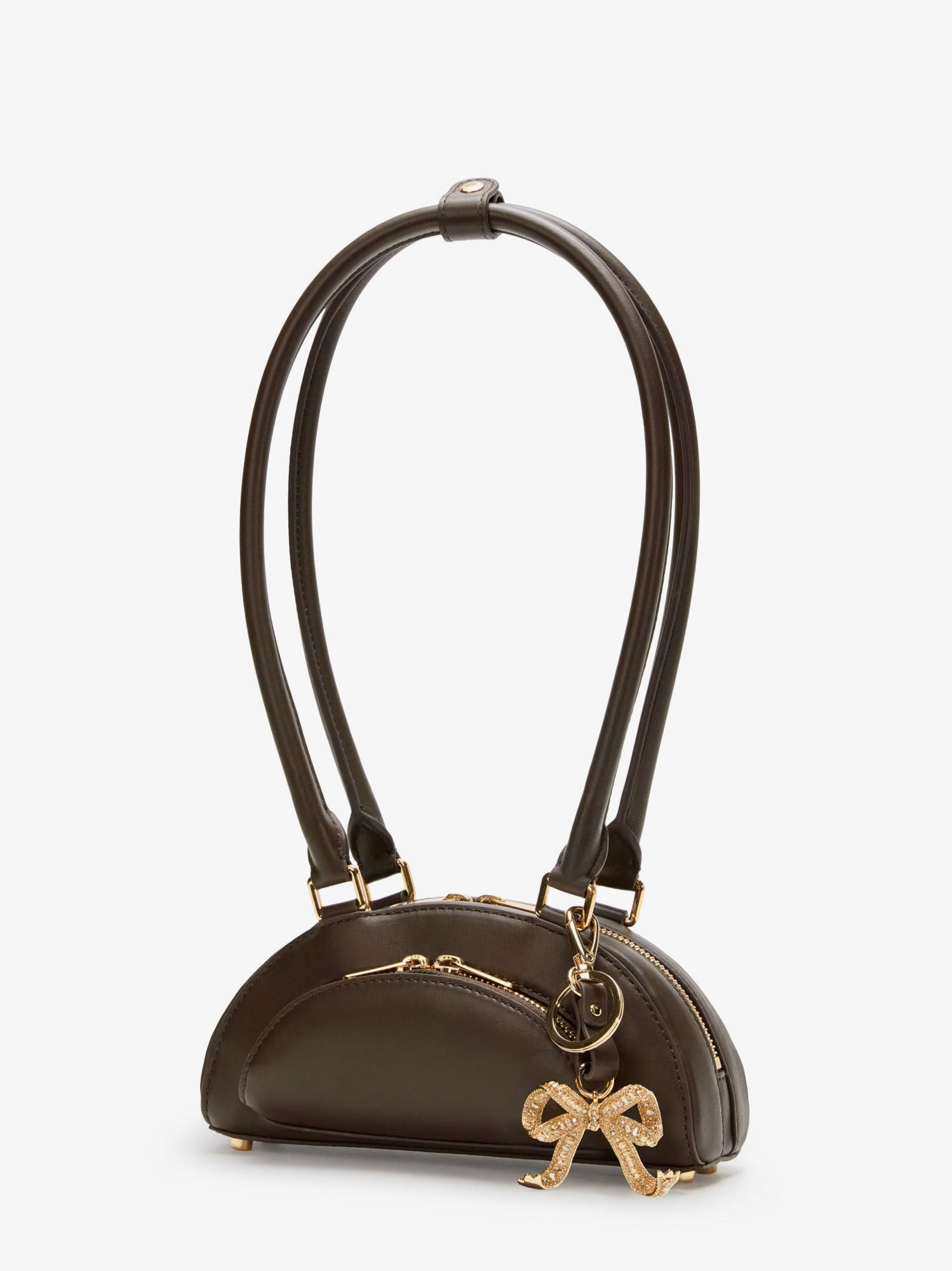 Leather Shoulder Bag With Charms - 4