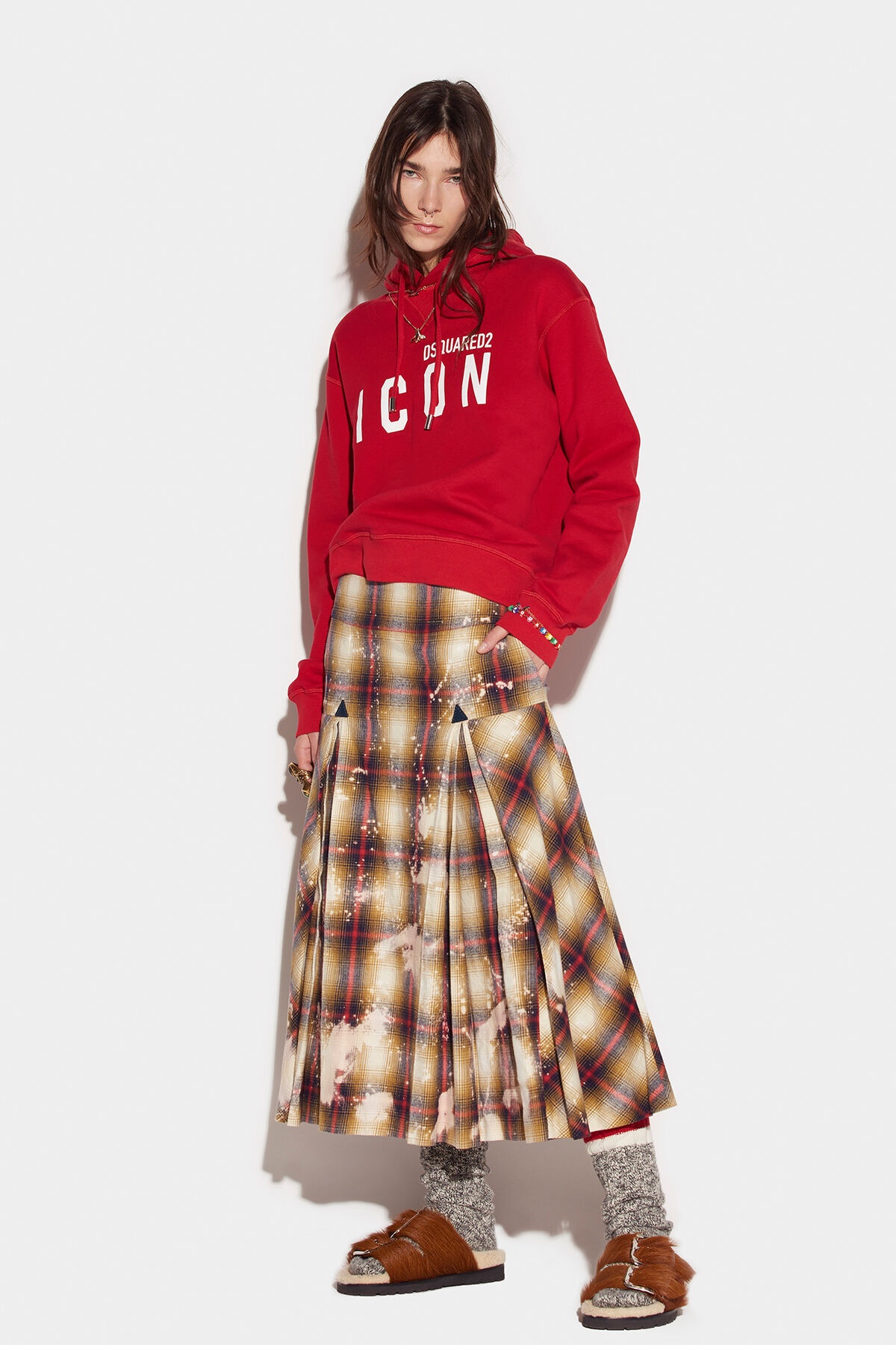 PLEATED MIDI SKIRT - 1