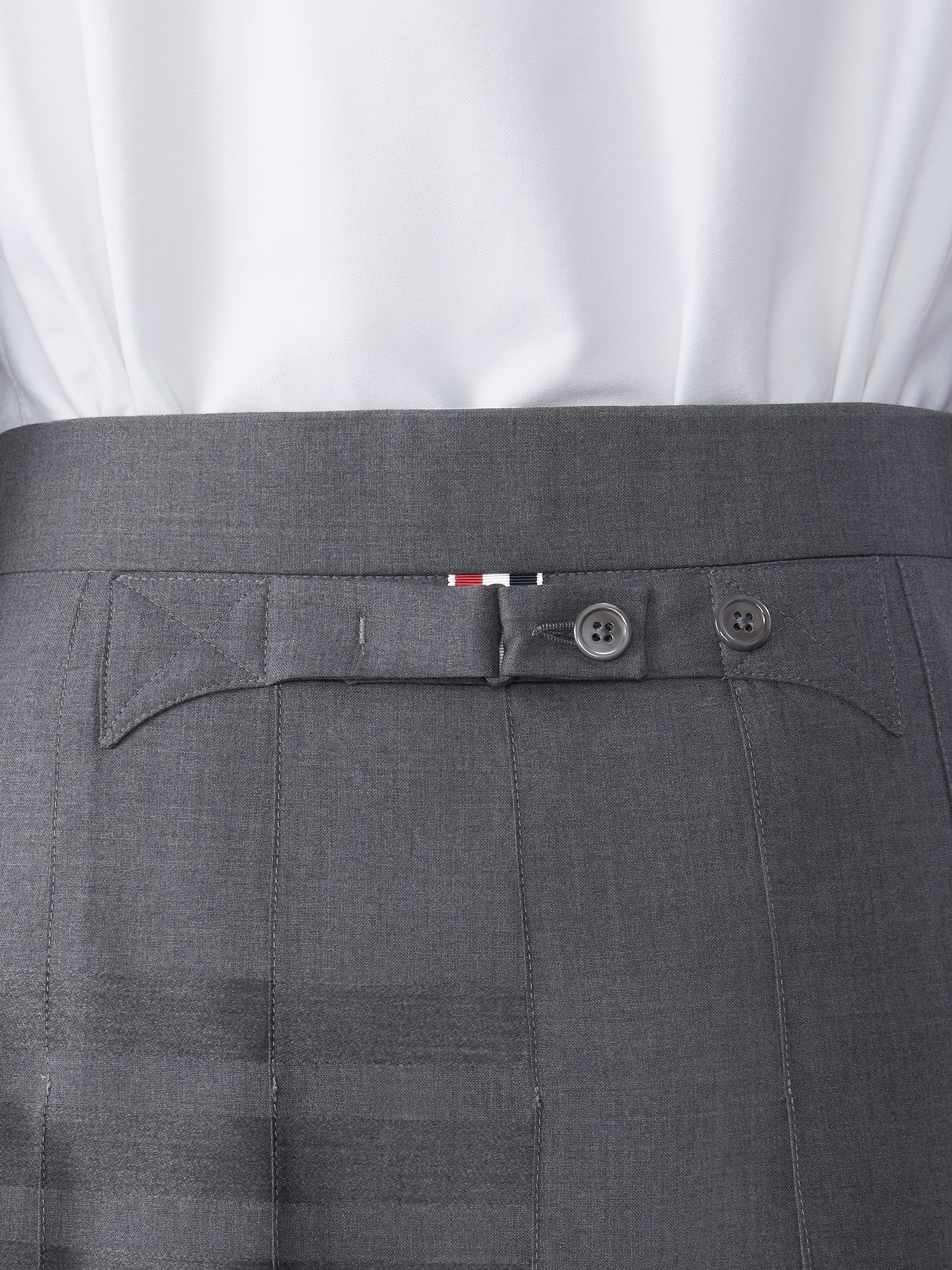 PLAIN WEAVE 4-BAR CLASSIC BACKSTRAP PLEATED SKIRT - 6