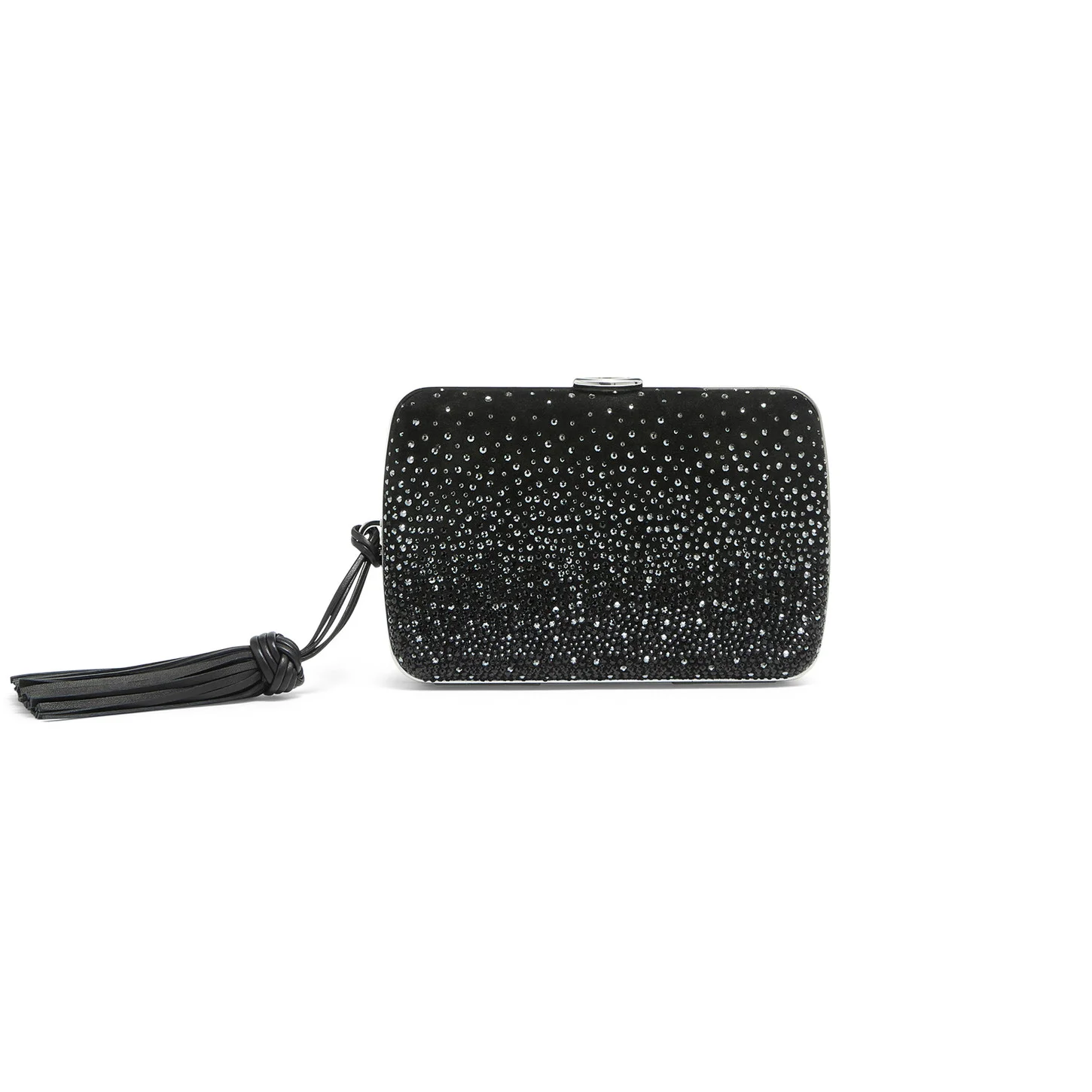 Black suede and strass clutch - 1