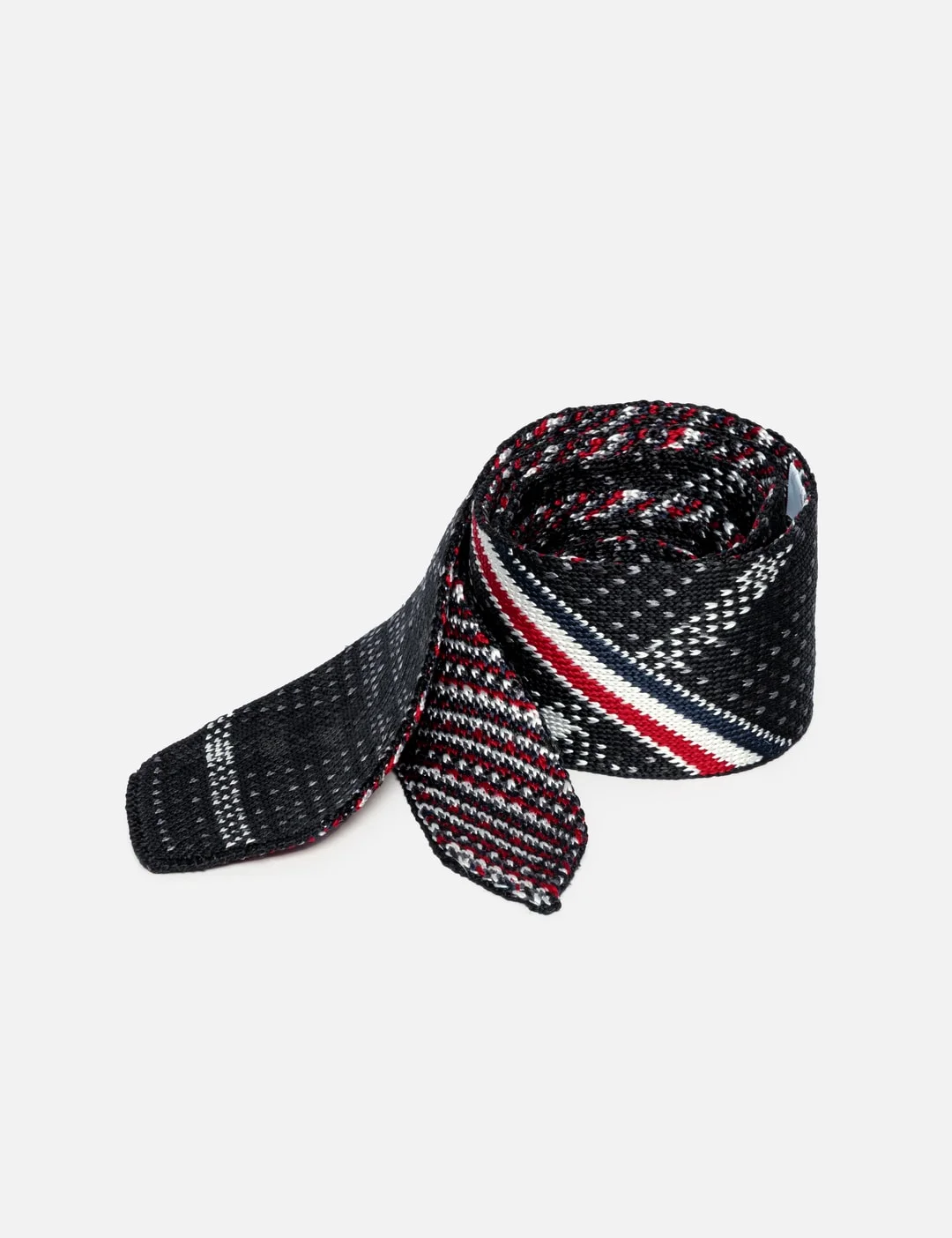 PLAID CHECK JACQUARD SILK KNIT TIE - 1