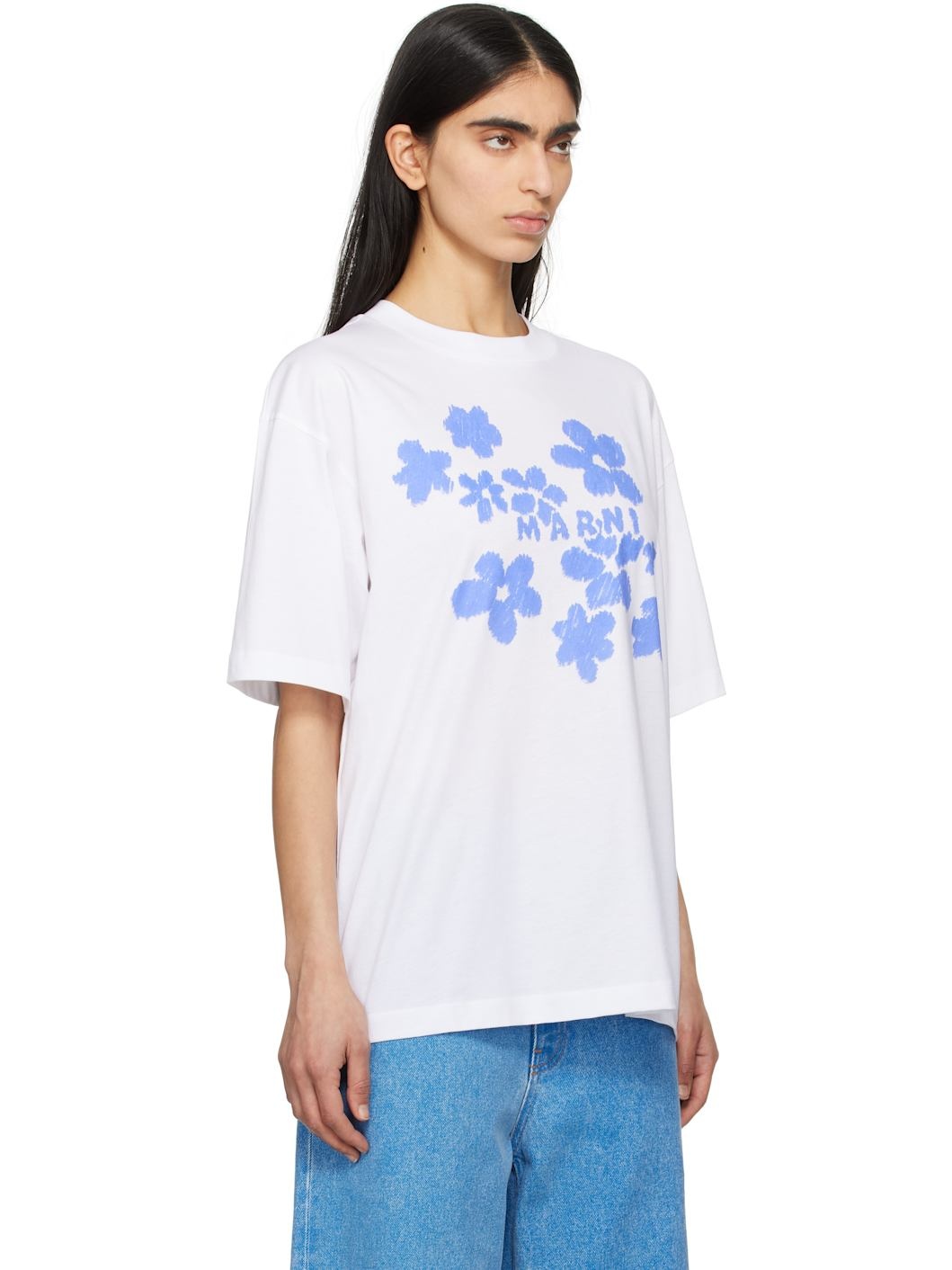 White Cotton Daisy Garden T-shirt - 2