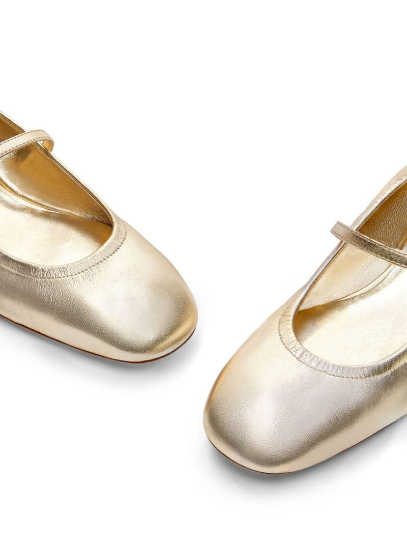 Claris crystal-embellished leather ballerina shoes 6