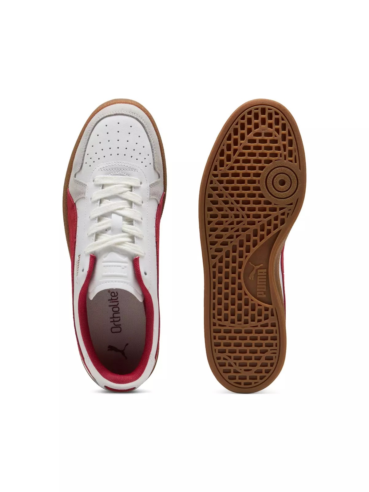 PUMA Indoor "PUMA White/Dark Crimson/Gum" Men's Shoe - 4
