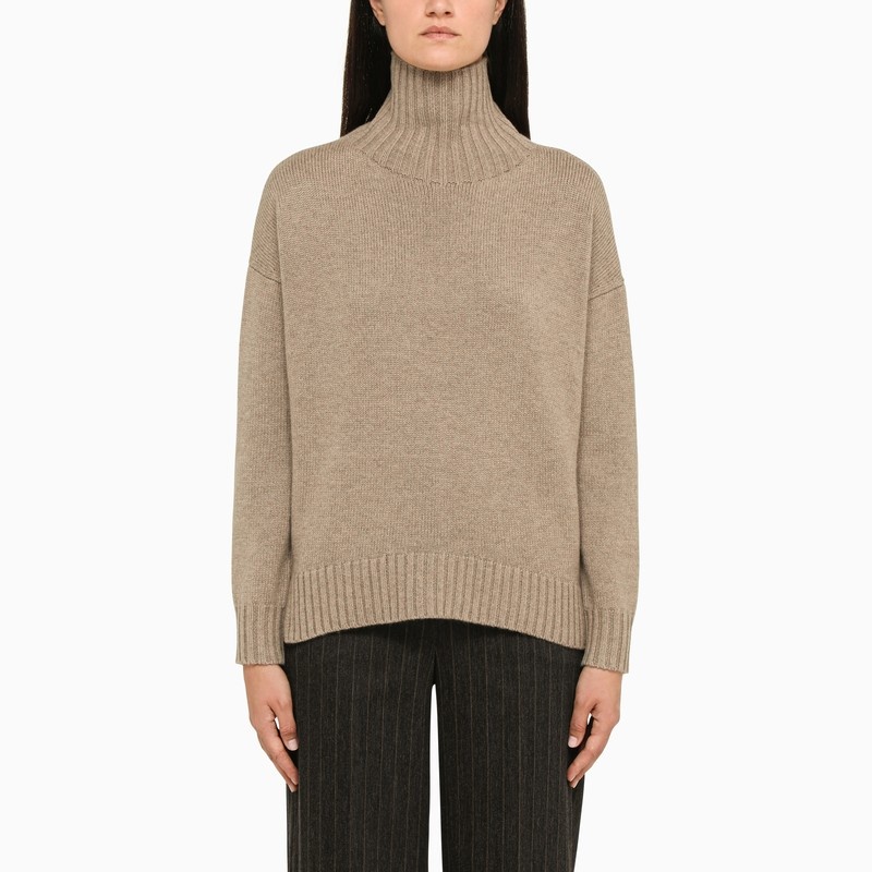 Sand wool turtleneck sweater - 1