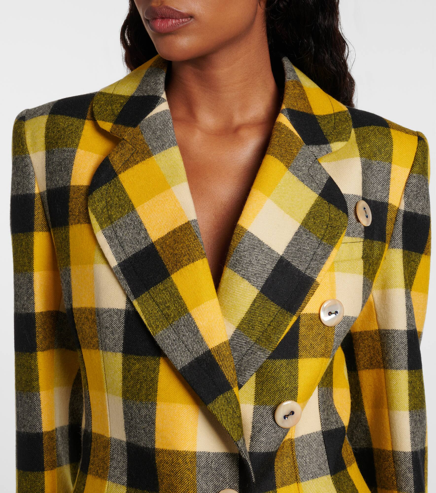 Georgia checked virgin wool blazer - 4