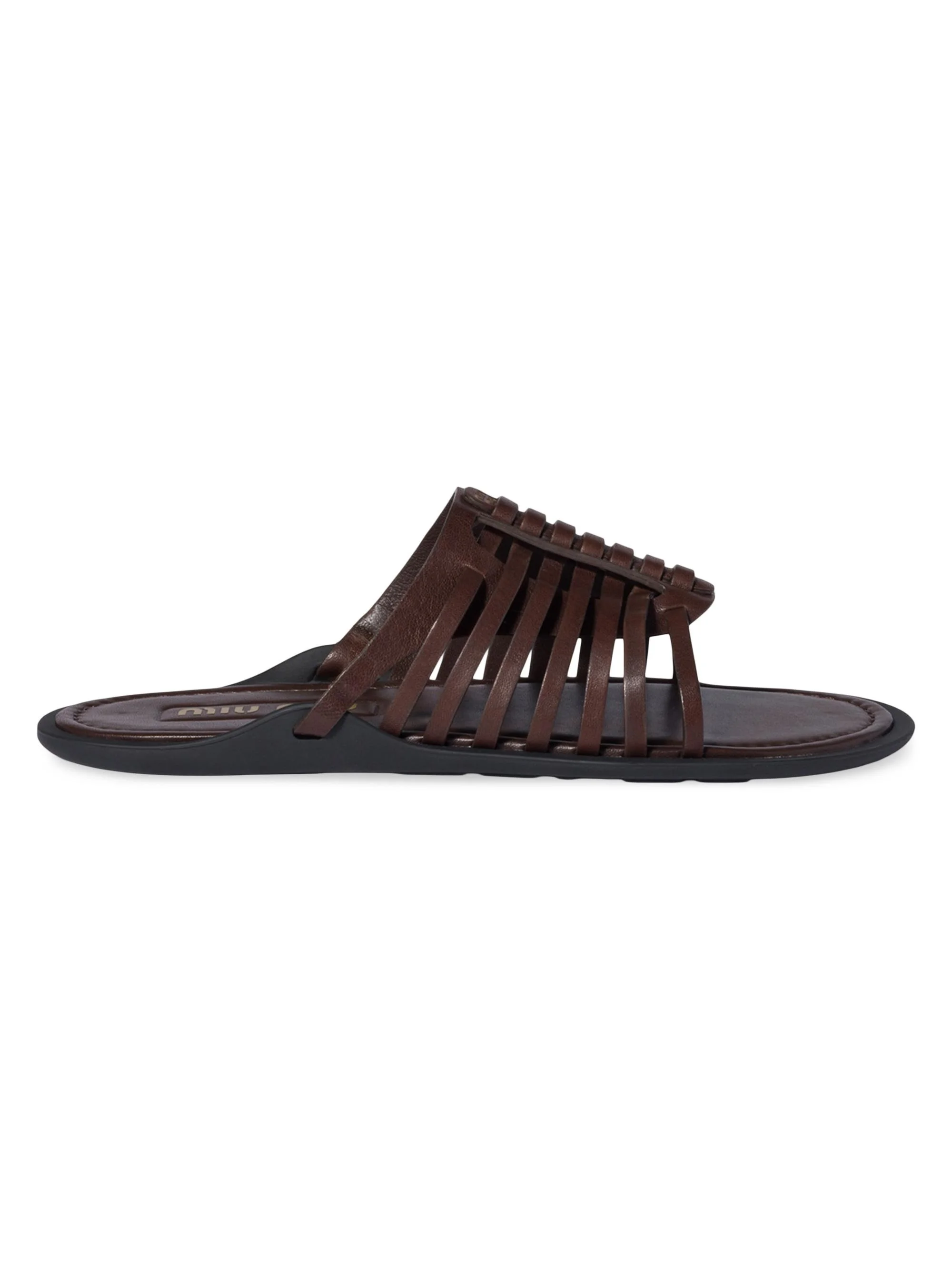 Women's Nappa Leather Slides - Brown - 1