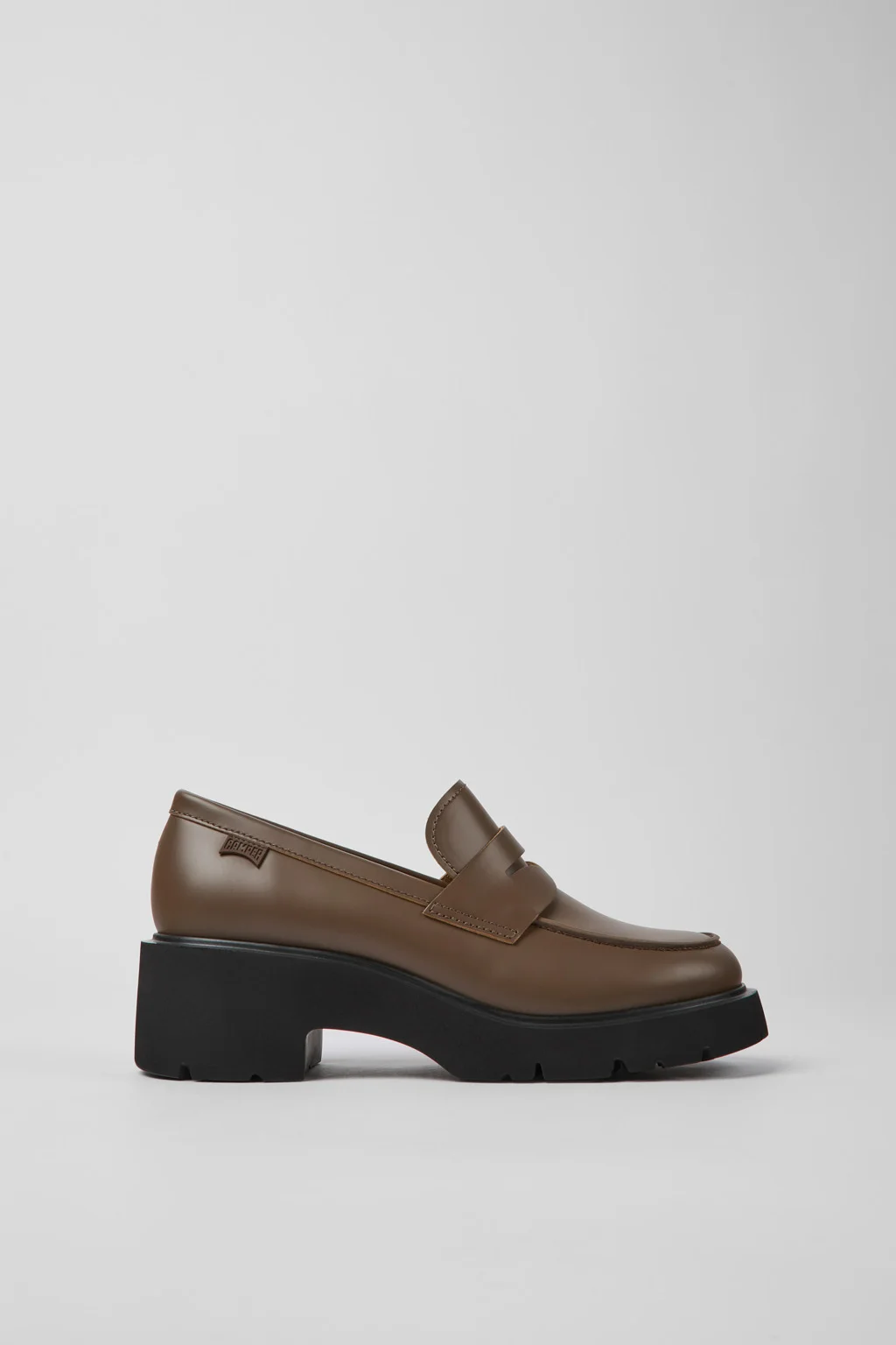Milah Brown leather loafers for women - 1