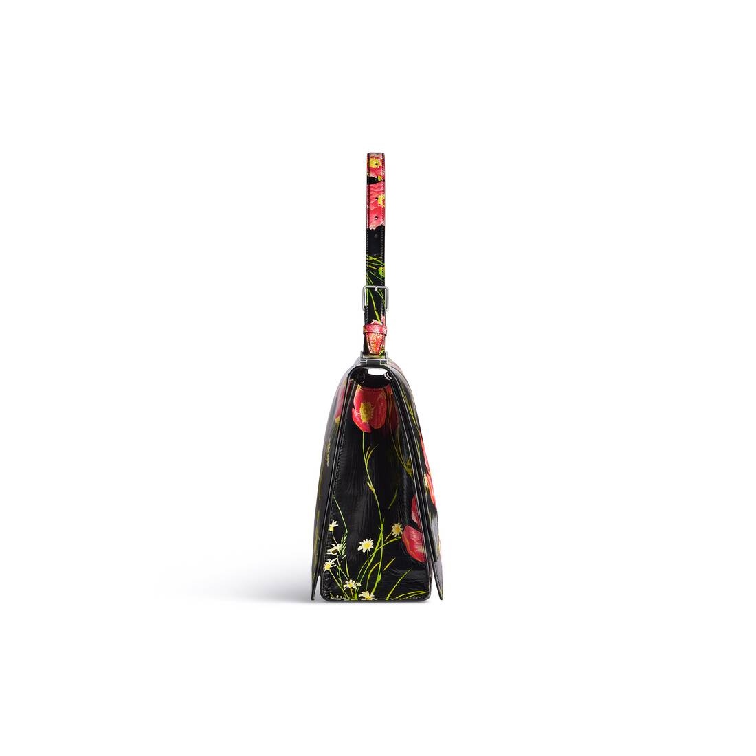 Women's Crush Large Sling Bag With Poppy Print in Black - 5
