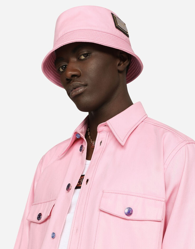 Dolce & Gabbana Coated cotton bucket hat with plate outlook