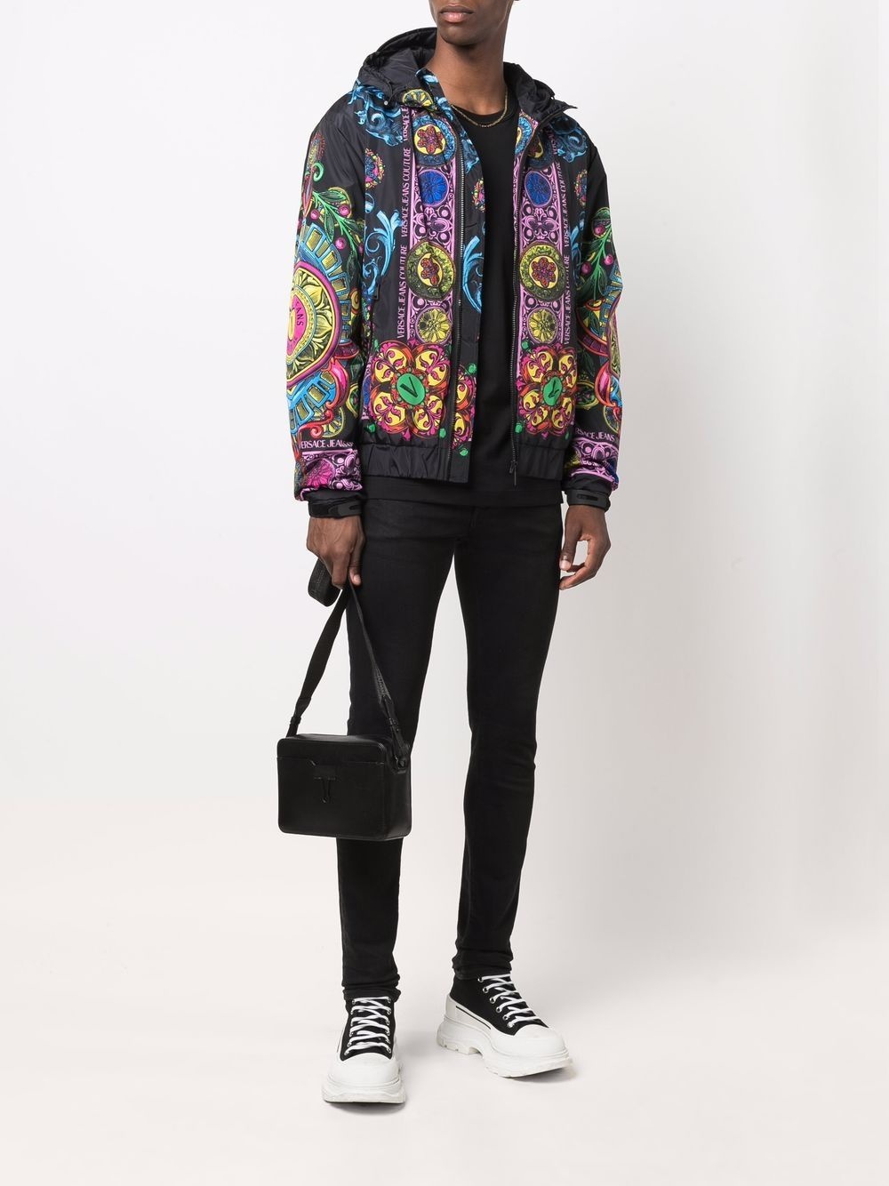 Regalia-print hooded jacket - 2