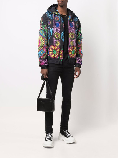 VERSACE JEANS COUTURE Regalia-print hooded jacket outlook