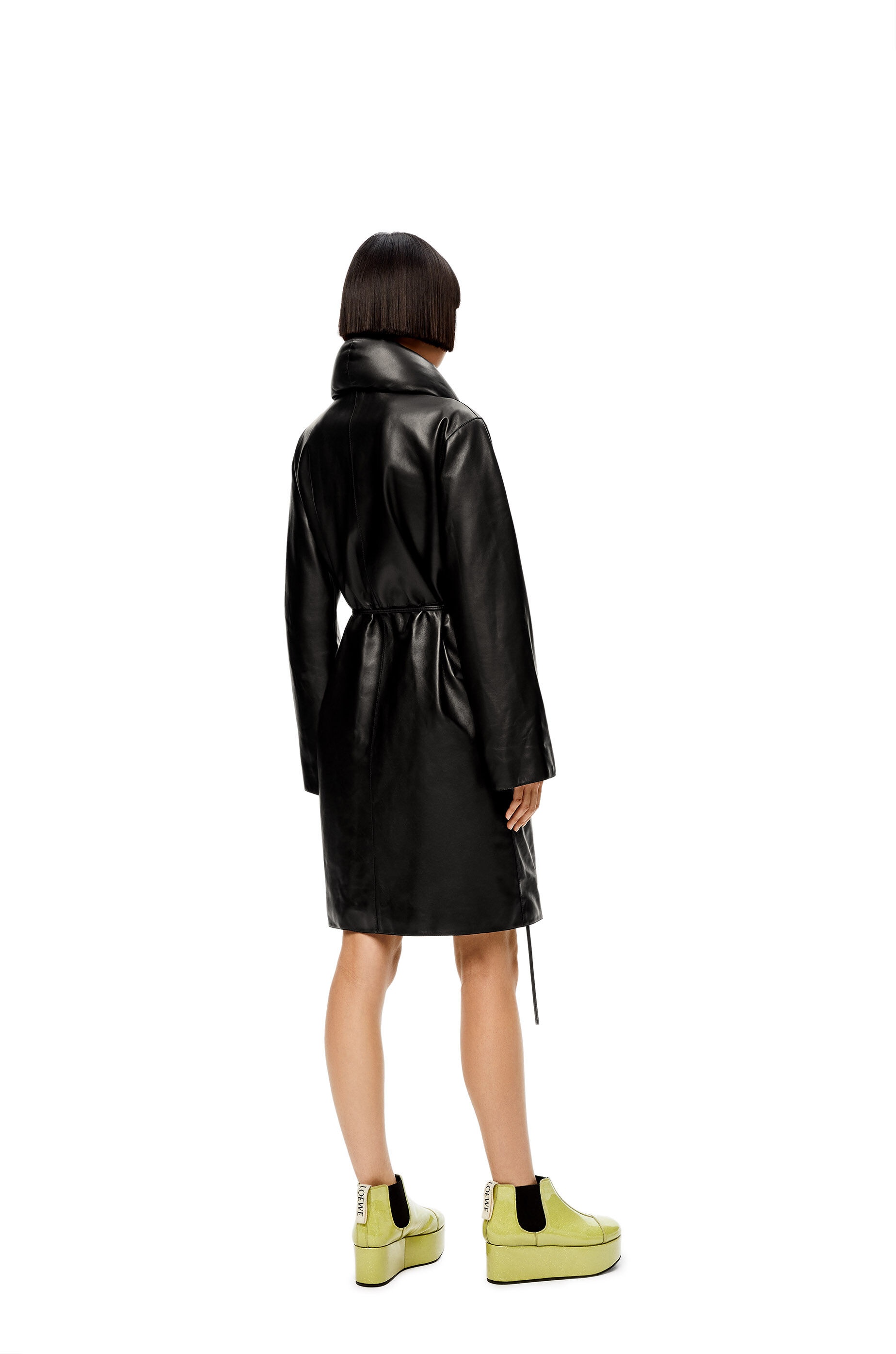 Belted coat in nappa - 4