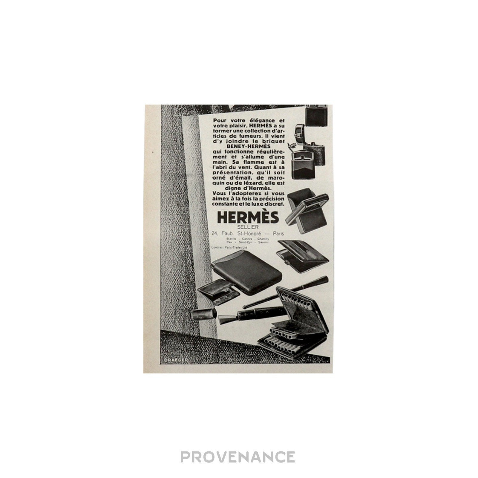 Hermes Antique Vintage Newsprint Ad - HERMÈS SELLIER - 6