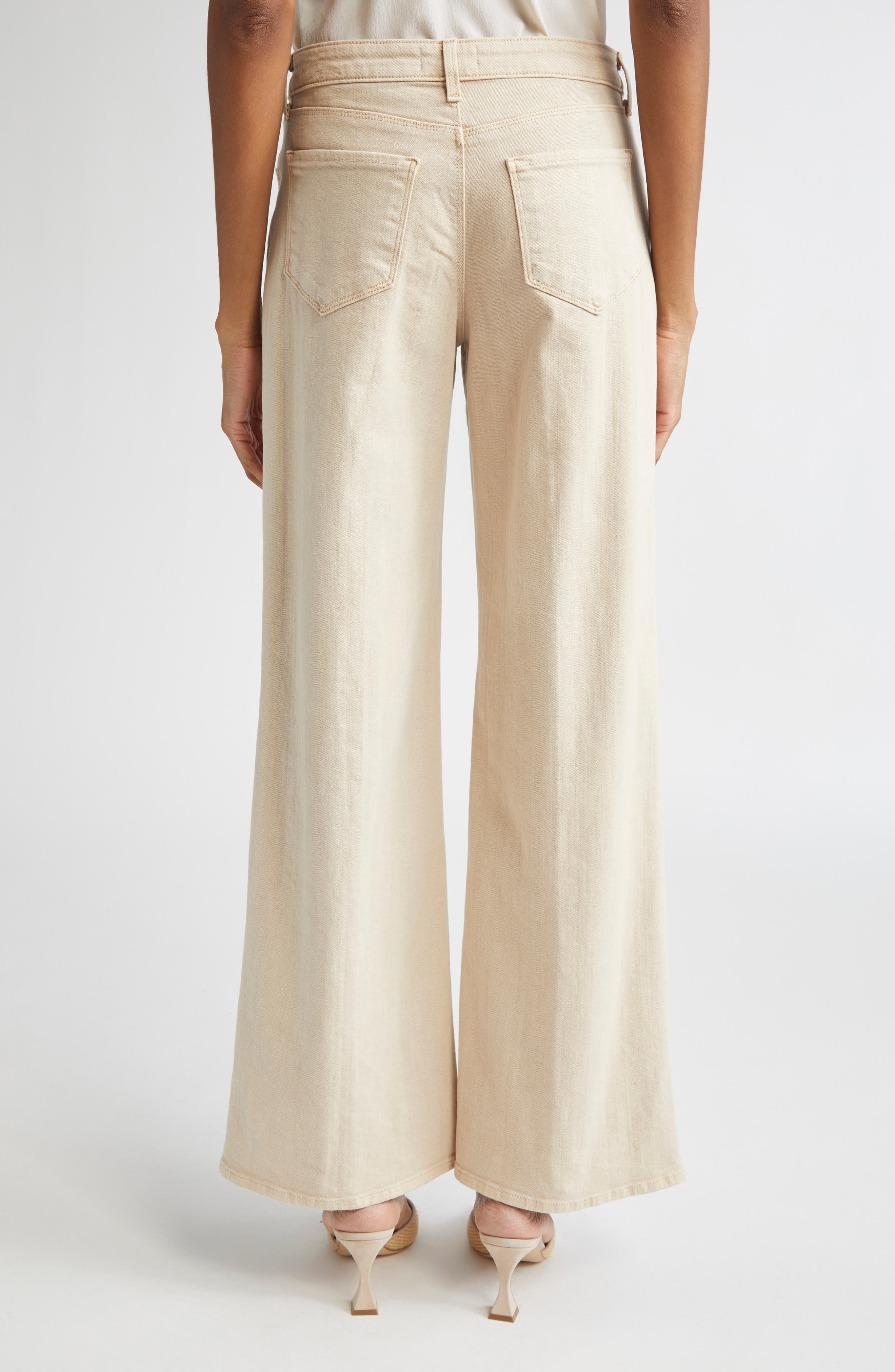 L'AGENCE Alicent Wide Leg Jeans in Biscuit at Nordstrom - 3