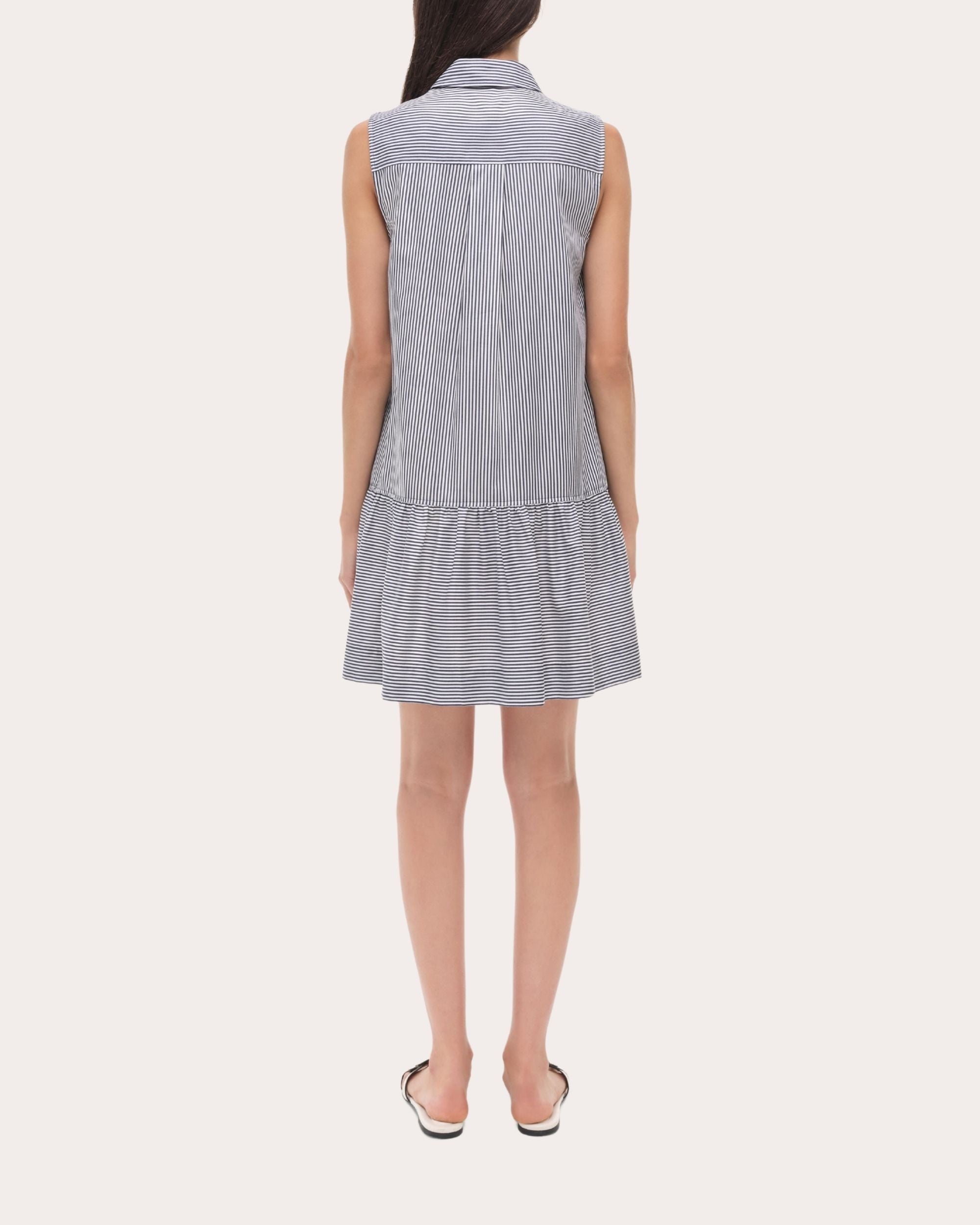 Candace Stripe Cotton Poplin Drop-Waist Shirt Dress - 2