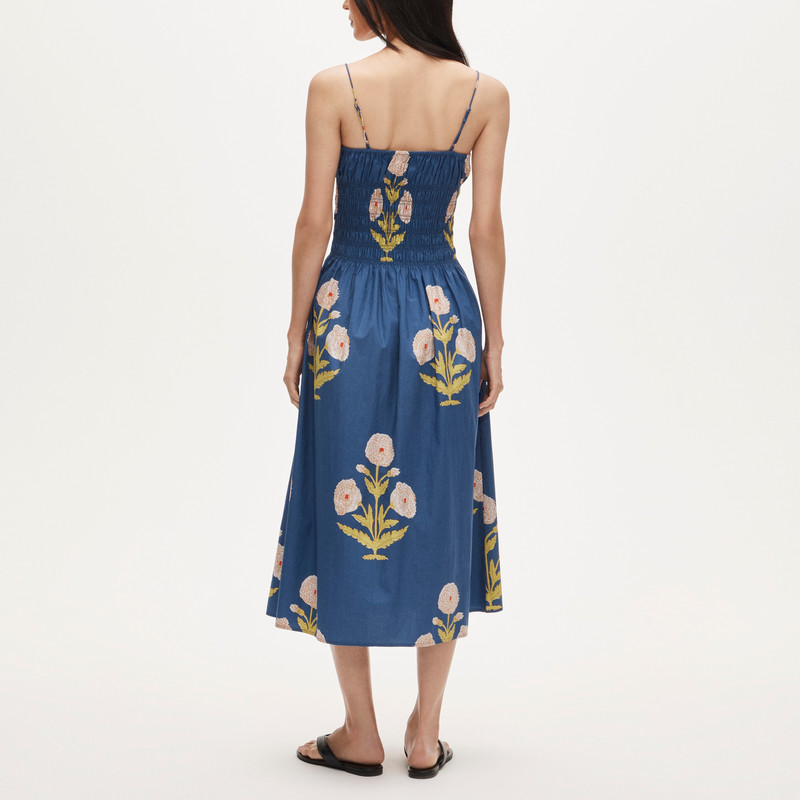 Reverie dress in marigold block print 4