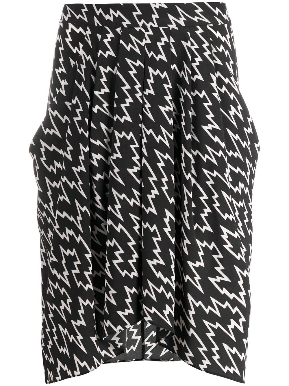 silk lightning-print skirt - 1