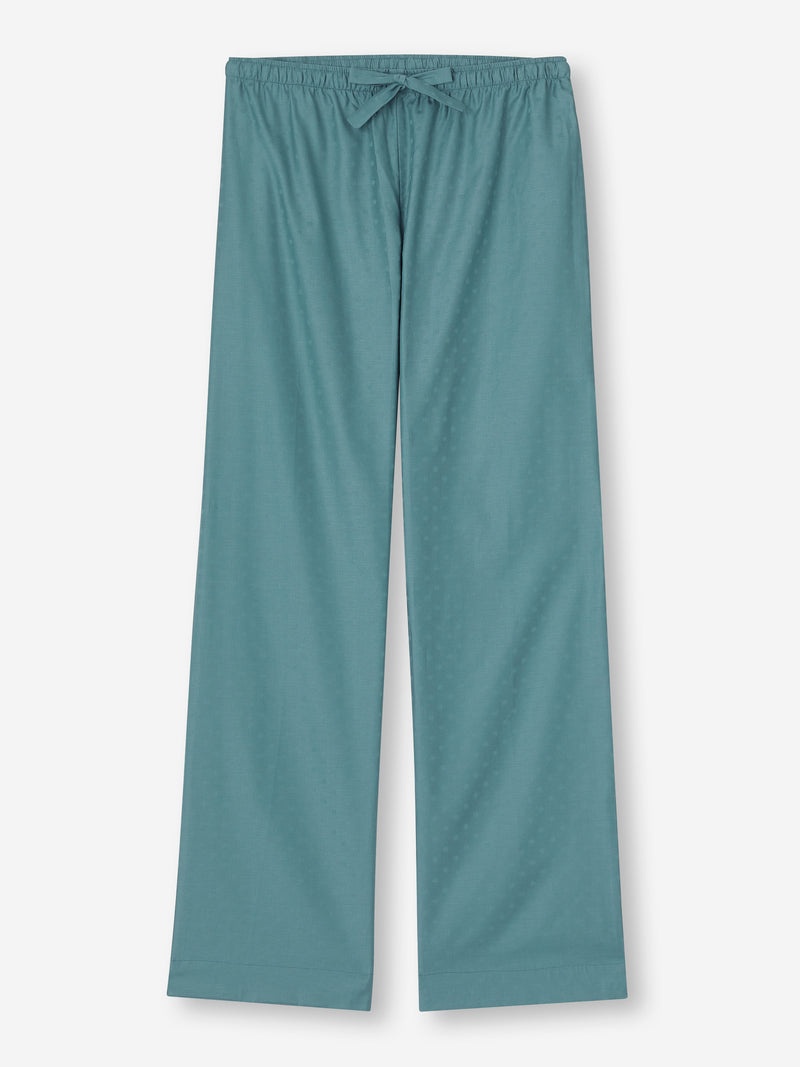 Women's Lounge Pants Kate 9 Cotton Jacquard Teal - 1