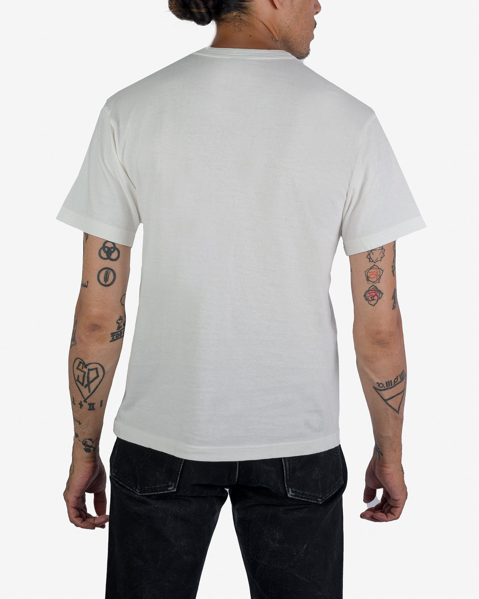 IHT-1610L-WHT 6.5oz Loopwheel Crew Neck T-Shirt with longer body - White - 3