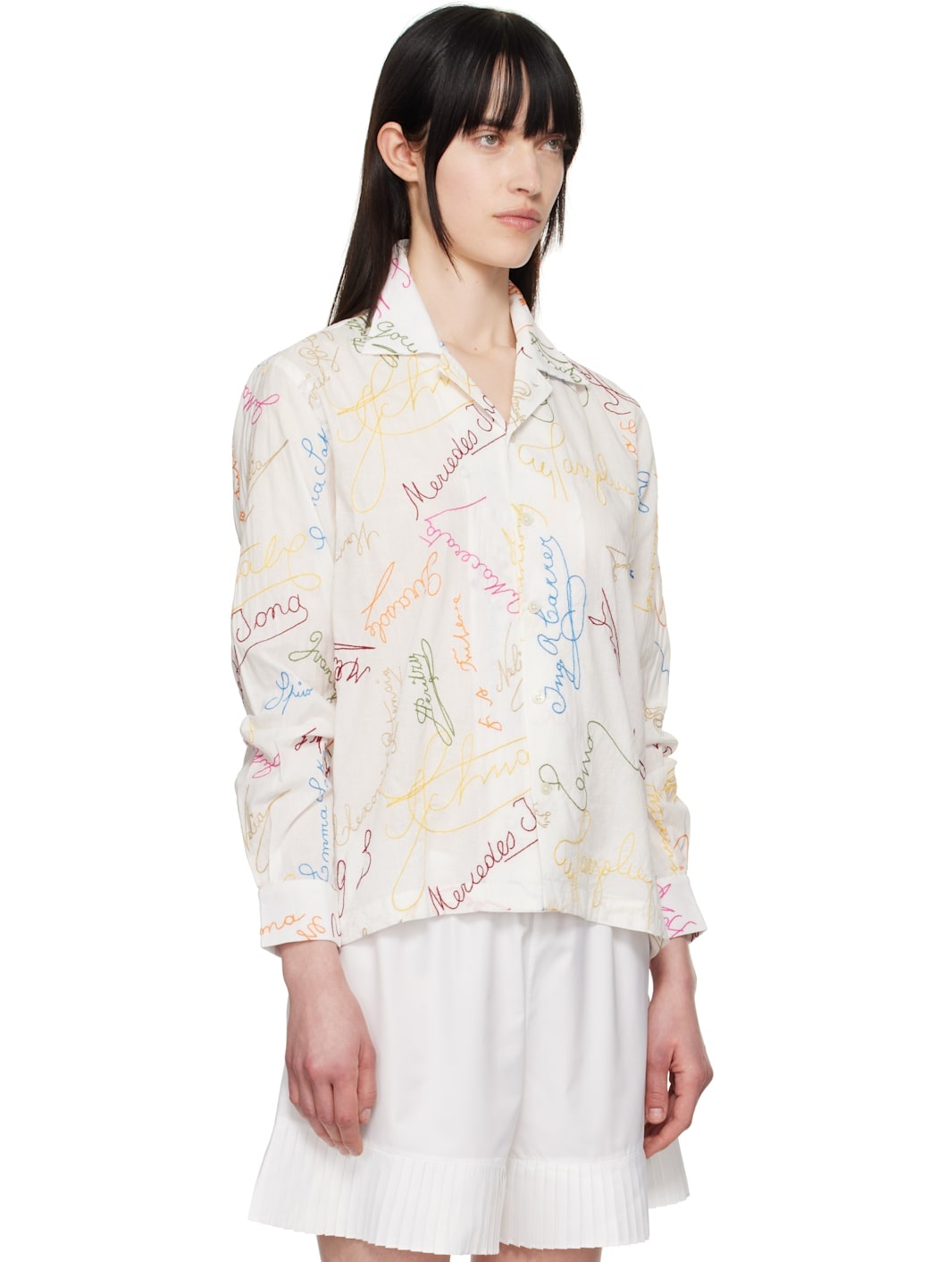 White Signature Scrawl Shirt - 2