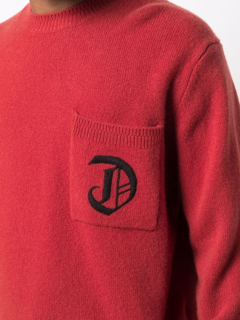 embroidered-logo crew neck jumper - 5