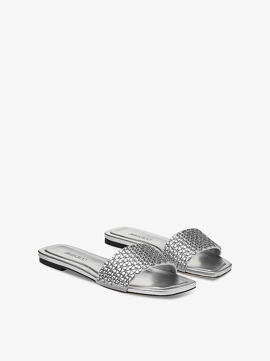 Clovis square-toe metallic-leather sandals - 3