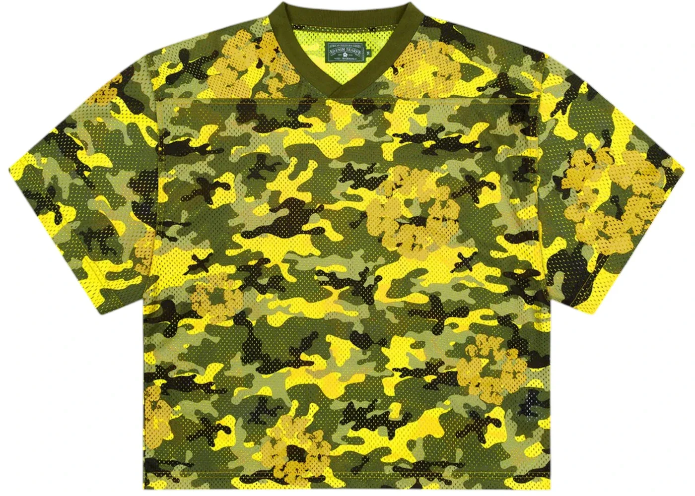 Denim Tears Camo Cotton Wreath Mesh Football Top Yellow - 1