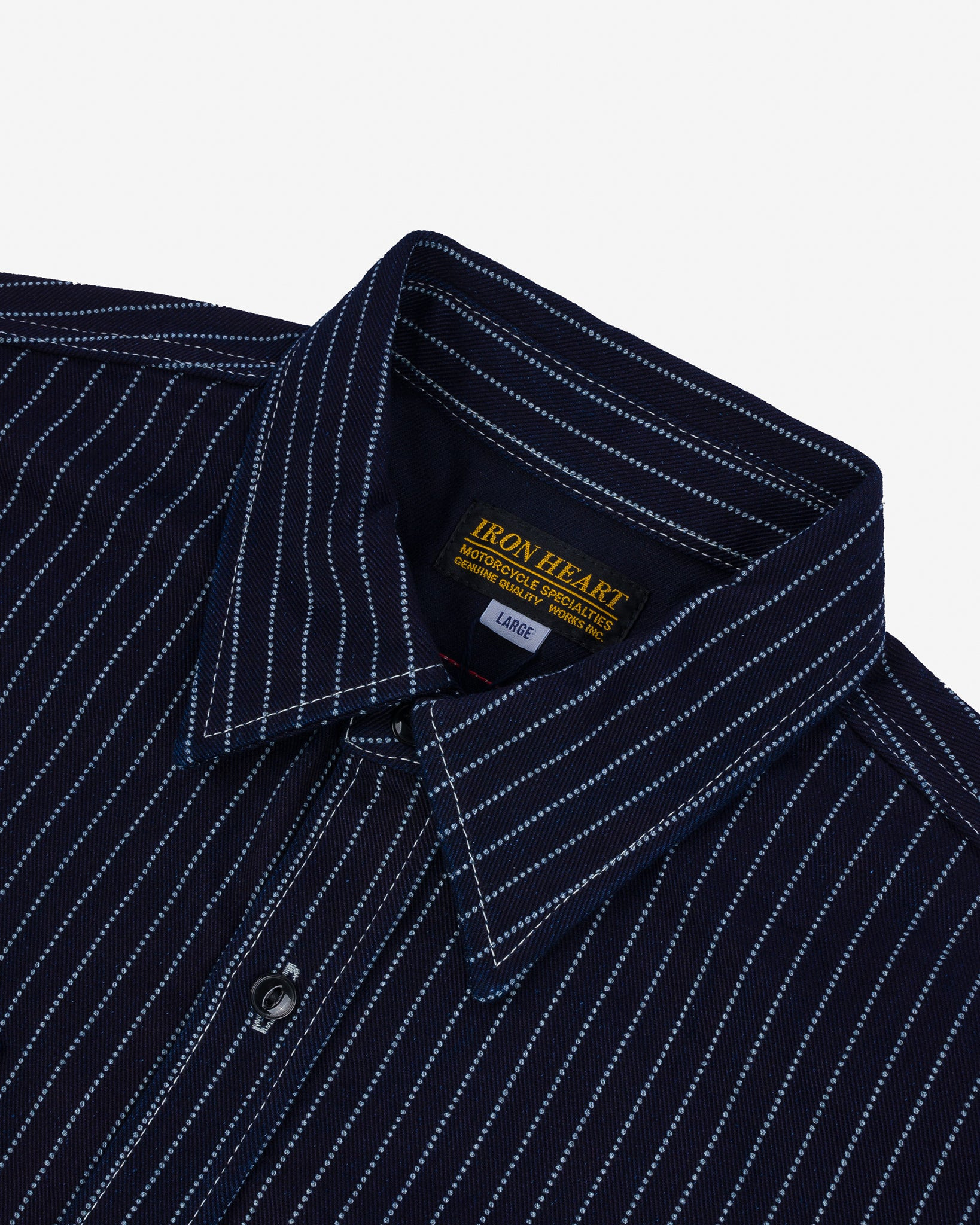 IHSH-266-IND 12oz Wabash Work Shirt - Indigo with Black Buttons - 6
