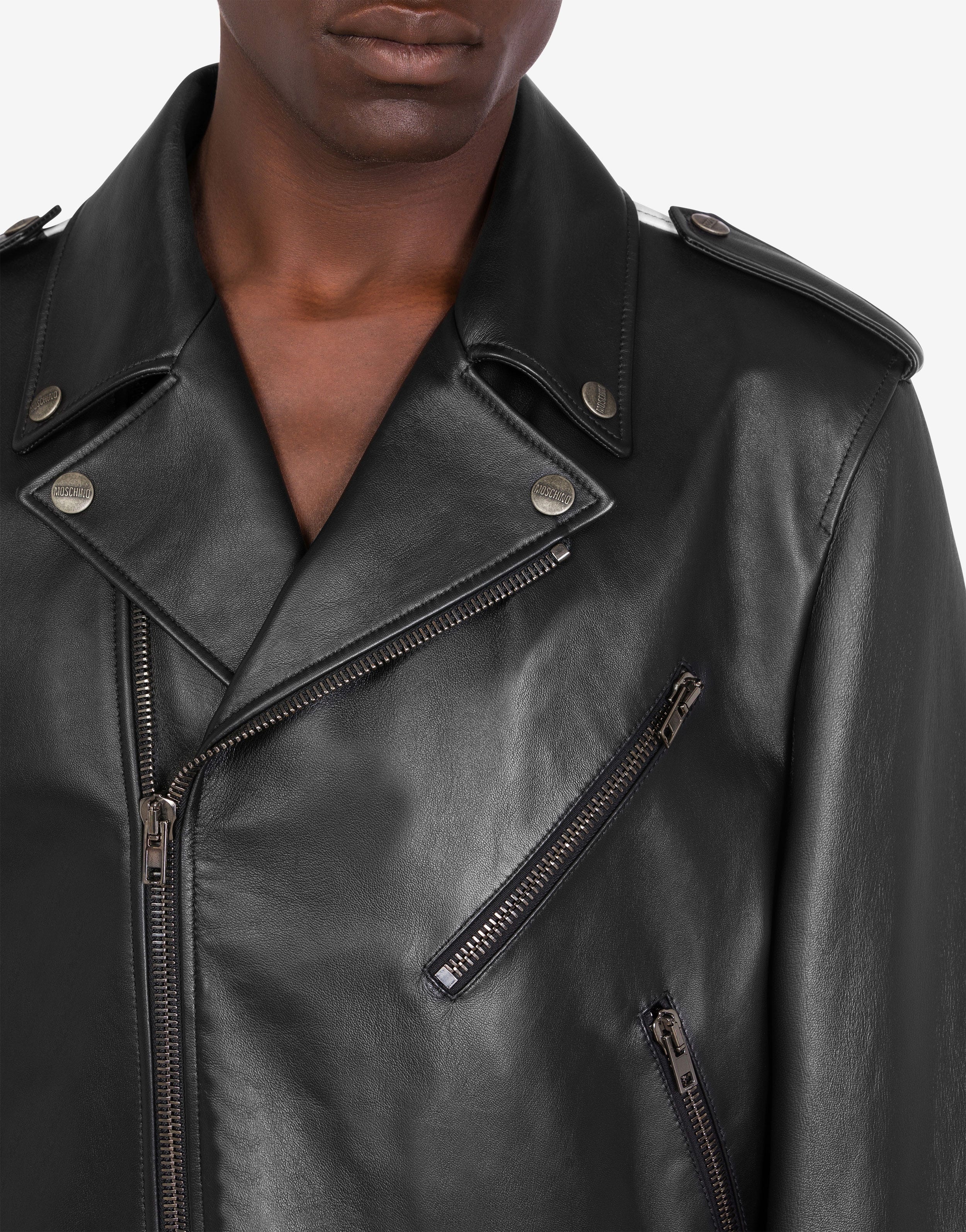 TONY VIRAMONTES ARCHIVE NAPPA LEATHER BIKER JACKET - 4