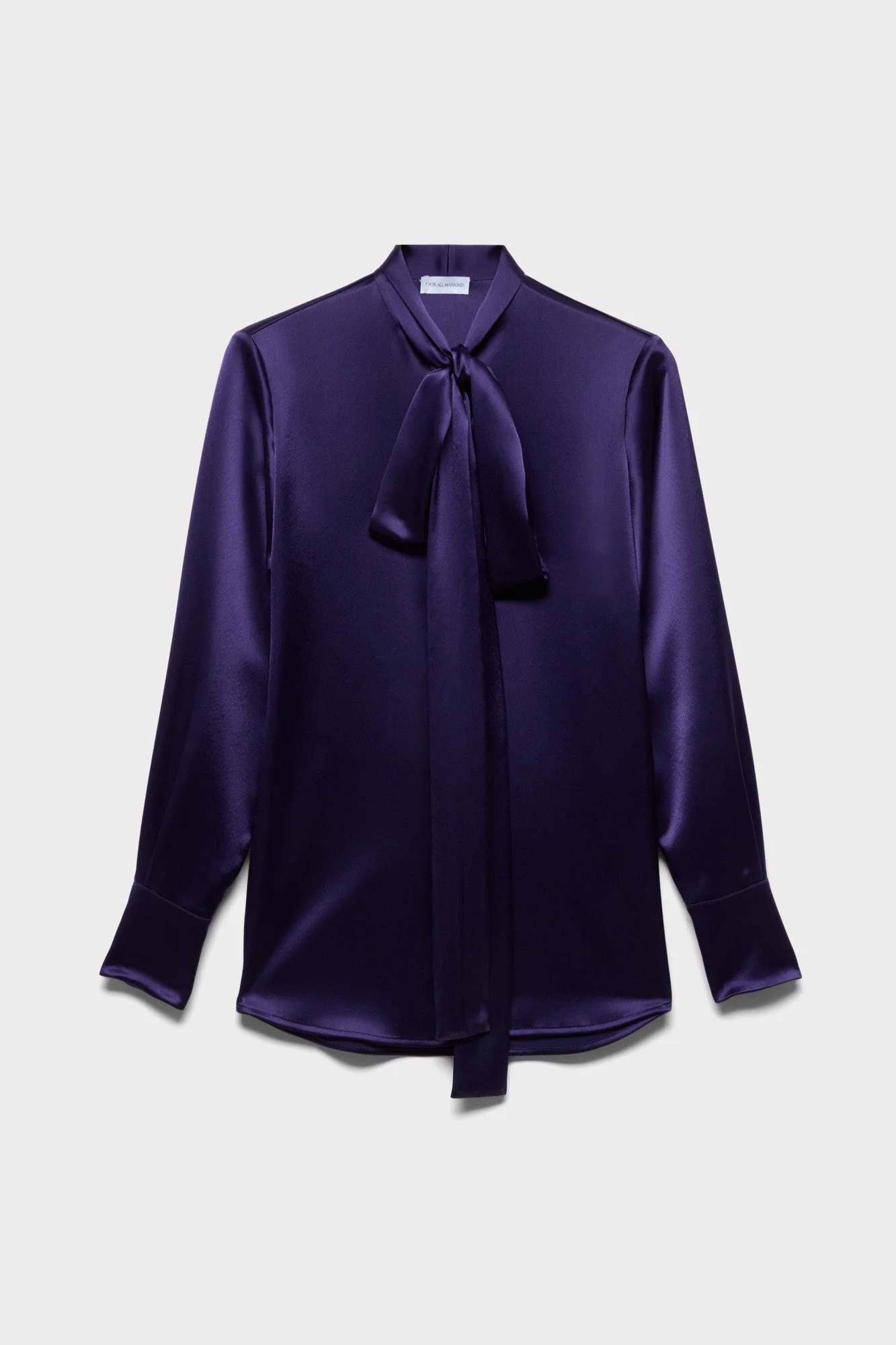 LONG SLEEVE BOW SHIRT in Satin - 1