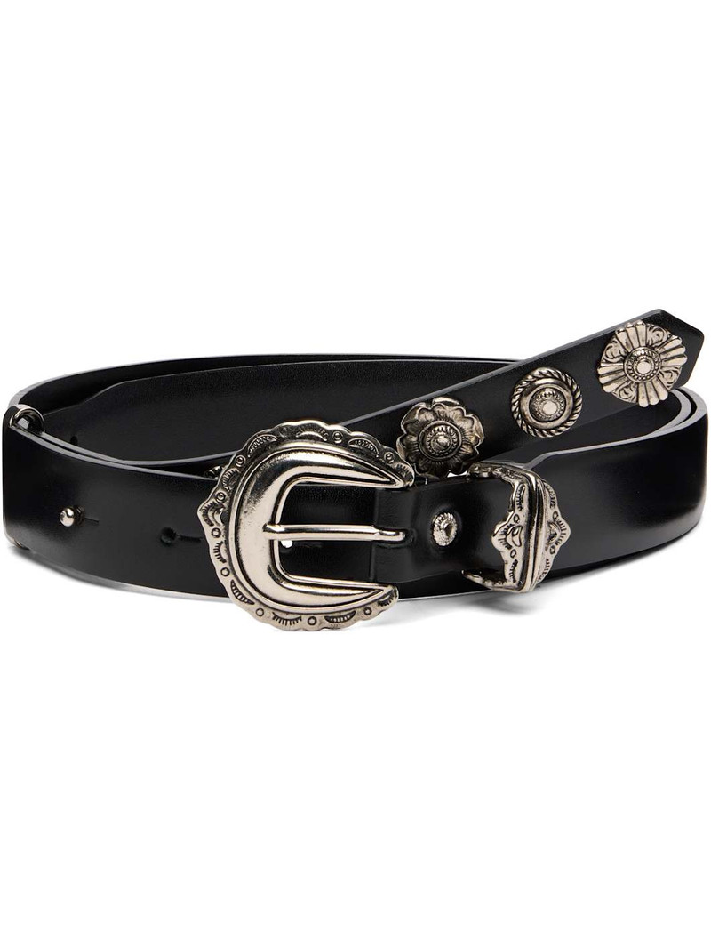 Black Leather Motif Belt 1