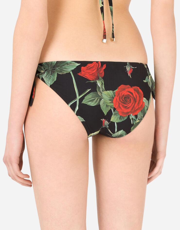 Tie bikini bottoms with rose print - 5