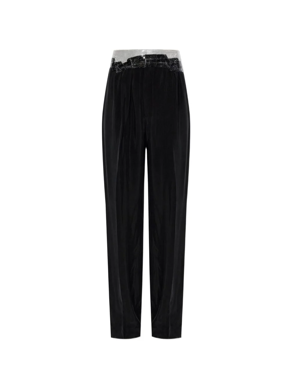transparent-waistband pleated trousers - 1