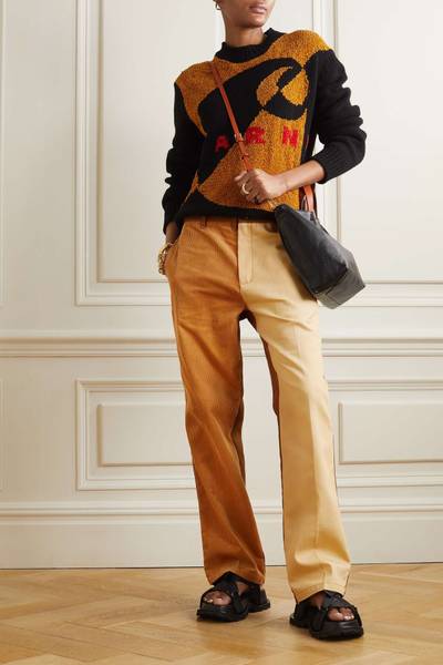 Marni + Carhartt WIP color-block corduroy and cotton-canvas straight-leg pants outlook