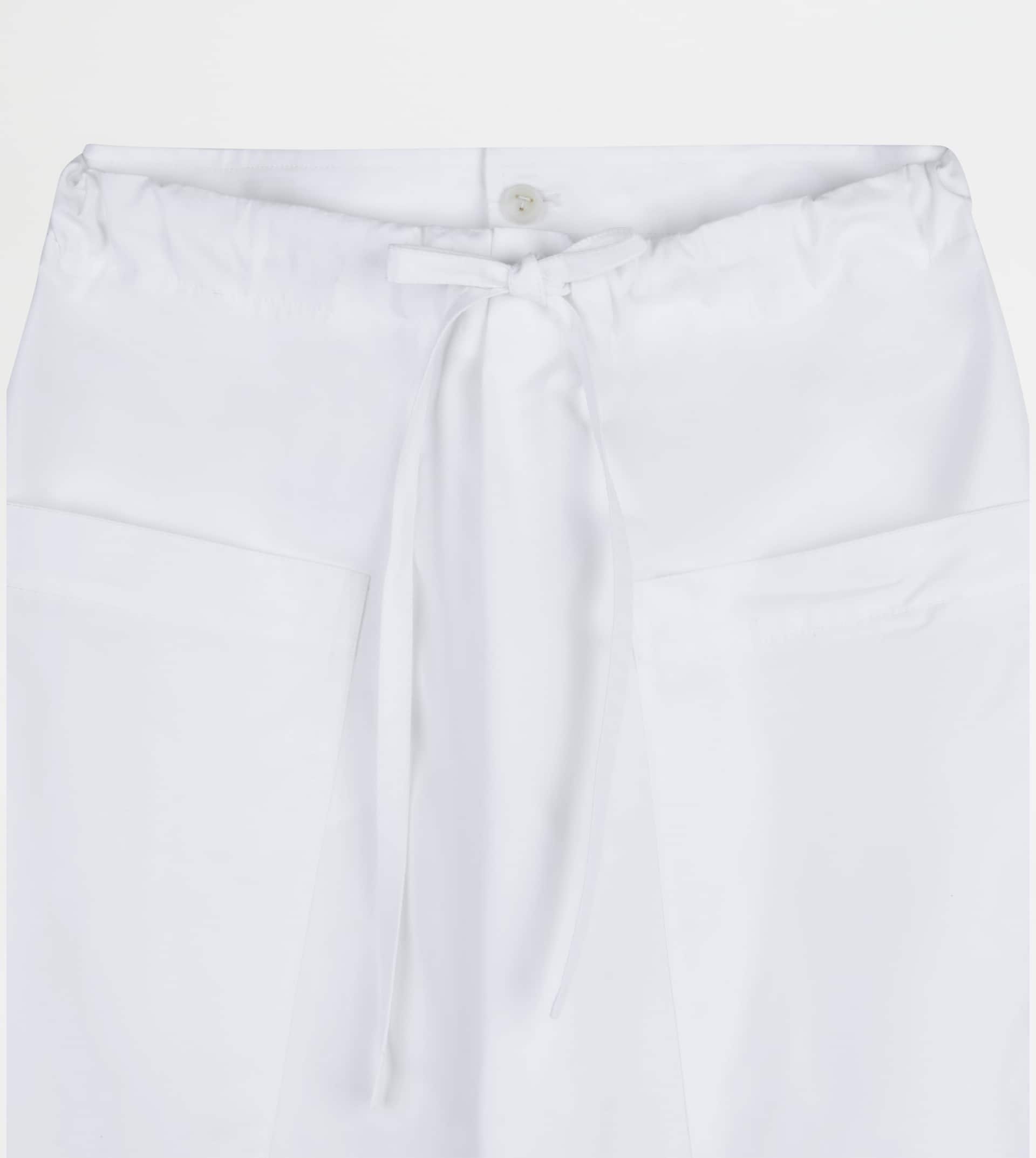 PANTS IN POPLIN WITH DRAWSTRING - WHITE - 7