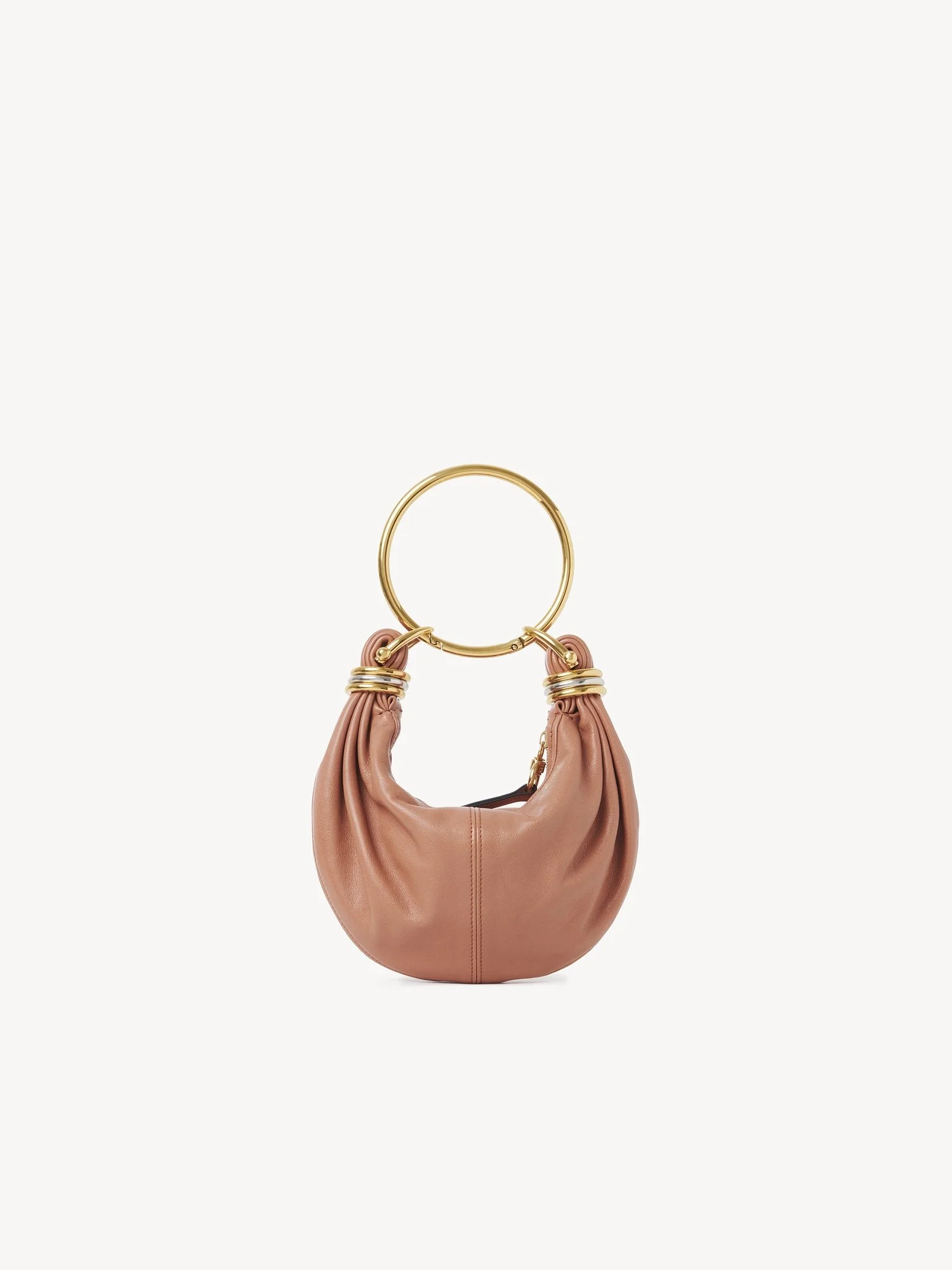MINI BRACELET HOBO BAG IN GRAINED LEATHER - 1