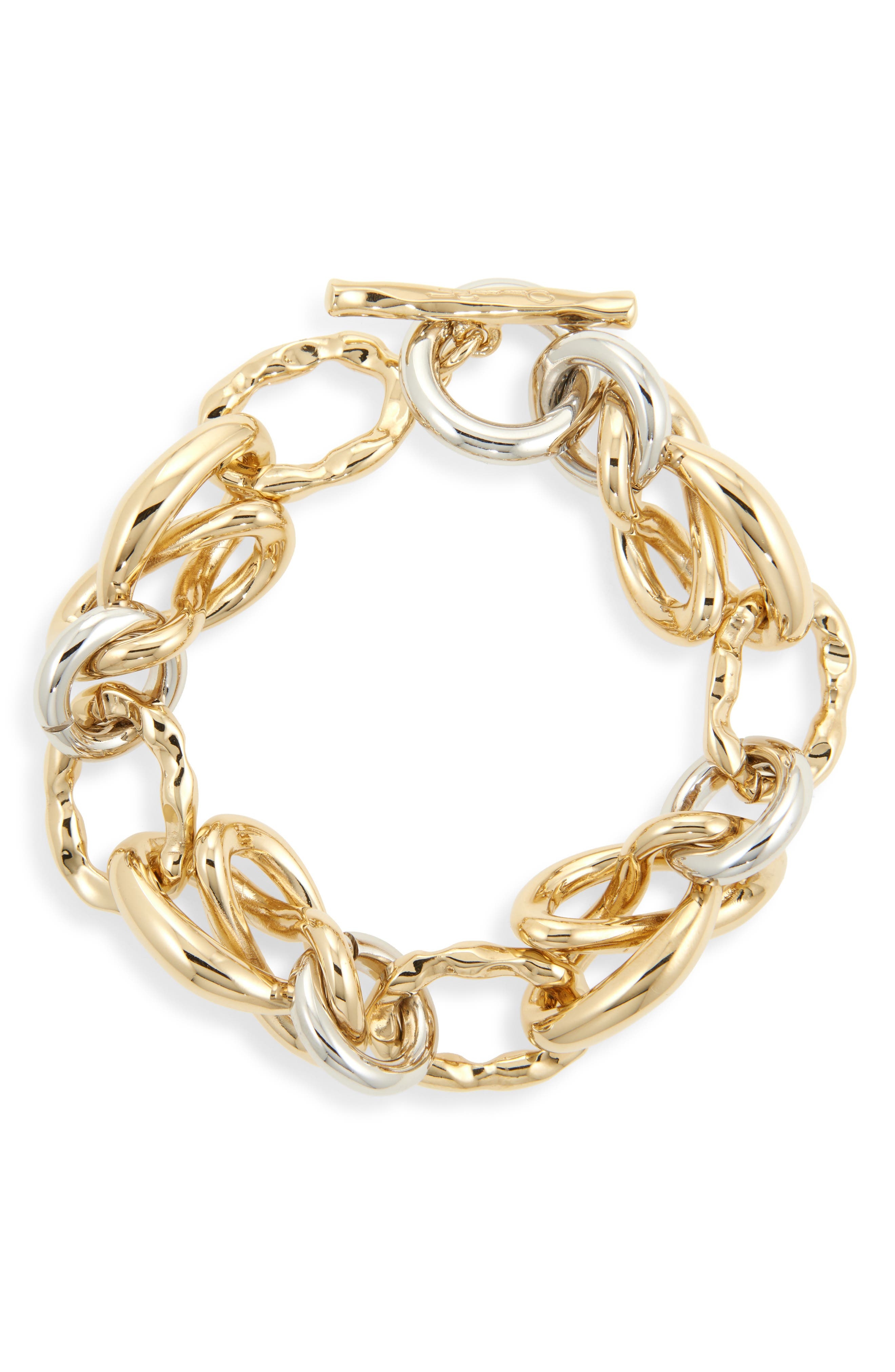 Oscar de la Renta Twisted O Knot Mixed Metal Bracelet in Yellow Gold at Nordstrom - 1