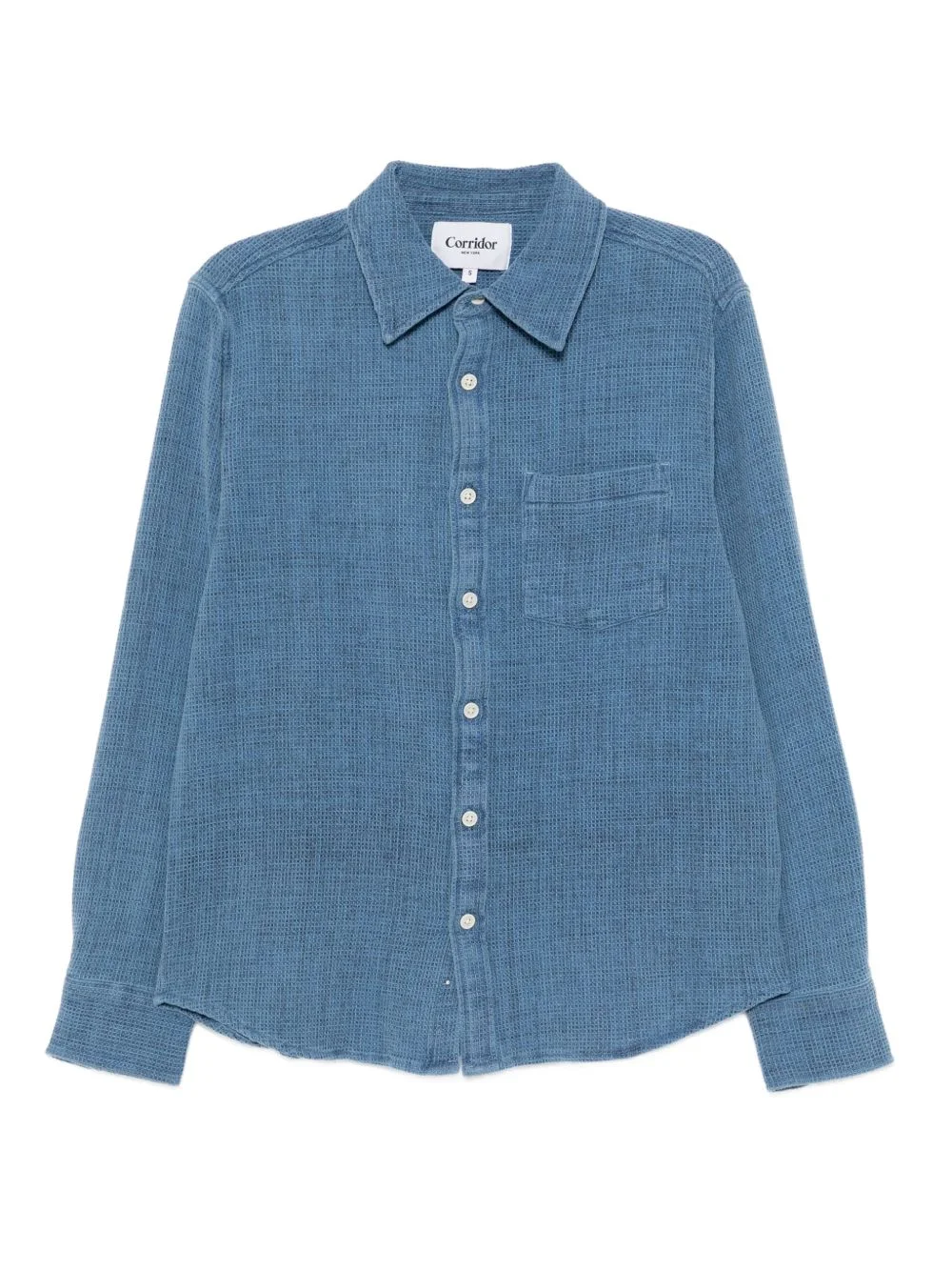 dyed waffle-knit shirt - 1