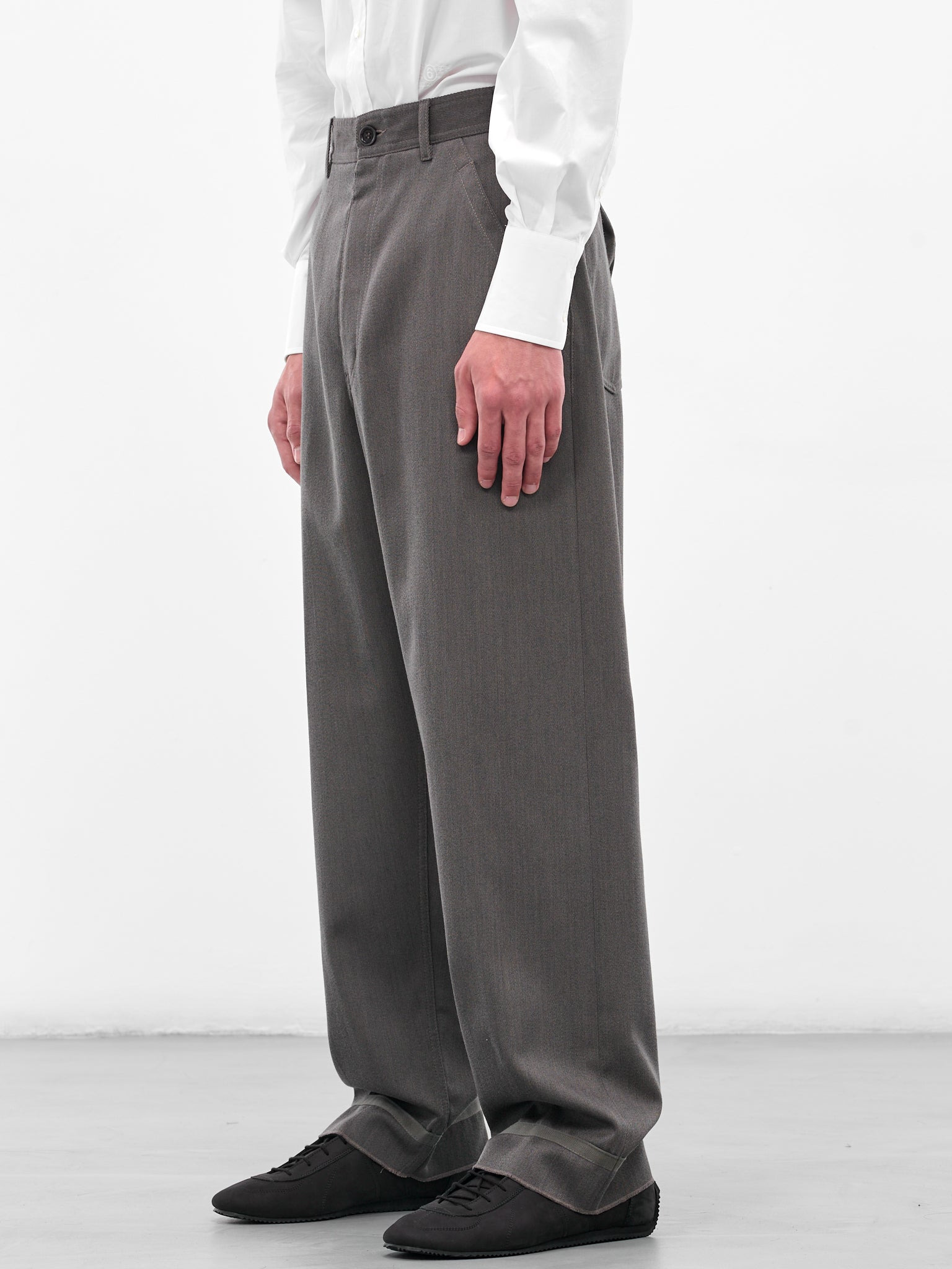 Gray Wool Tailored Jeans - 2