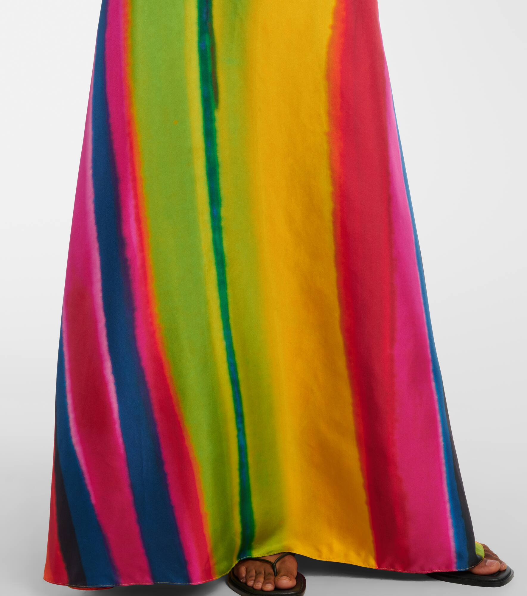 Aura striped silk satin maxi dress - 5