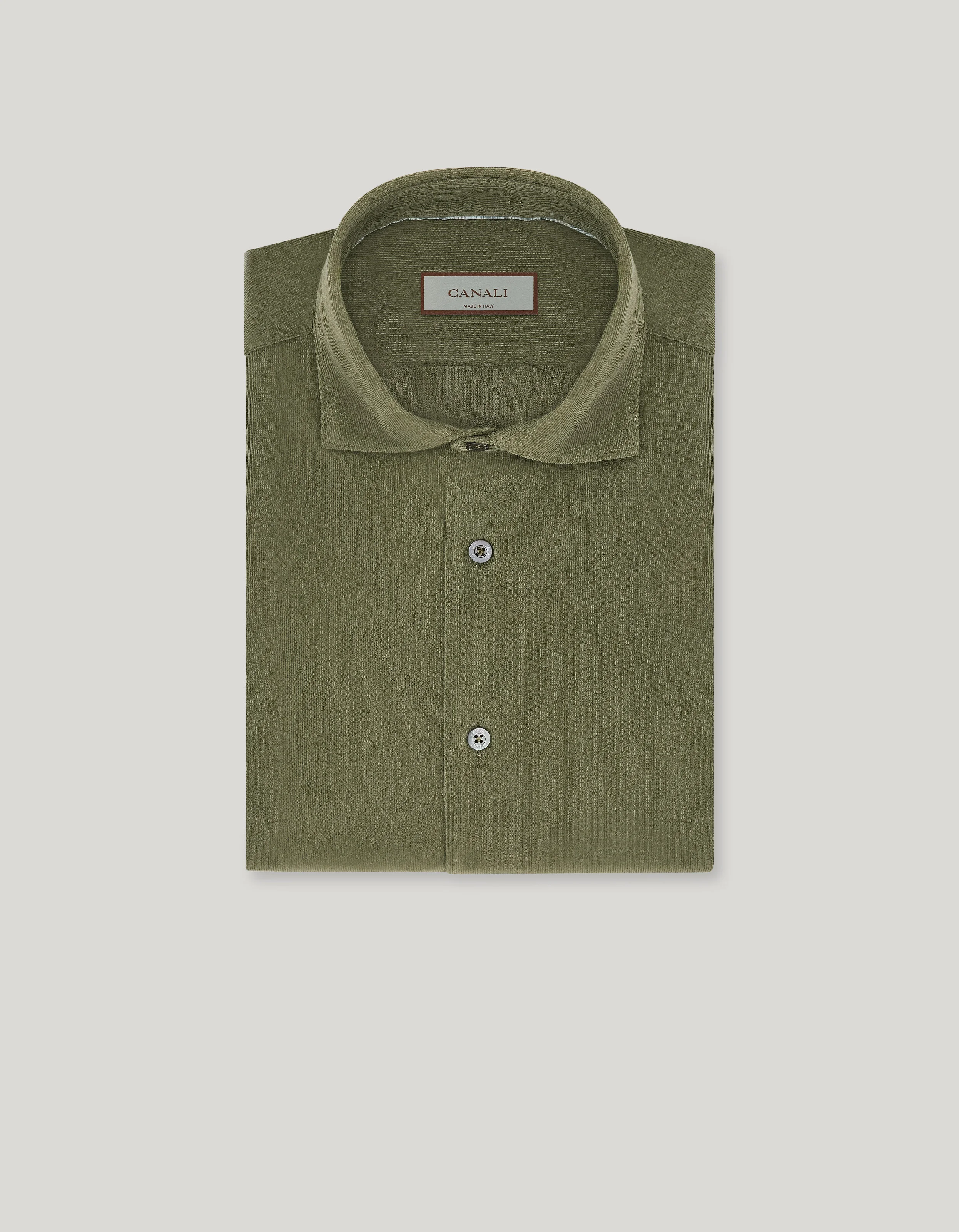 SAGE GARMENT DYED COTTON VELVET REGULAR-FIT SHIRT - 1