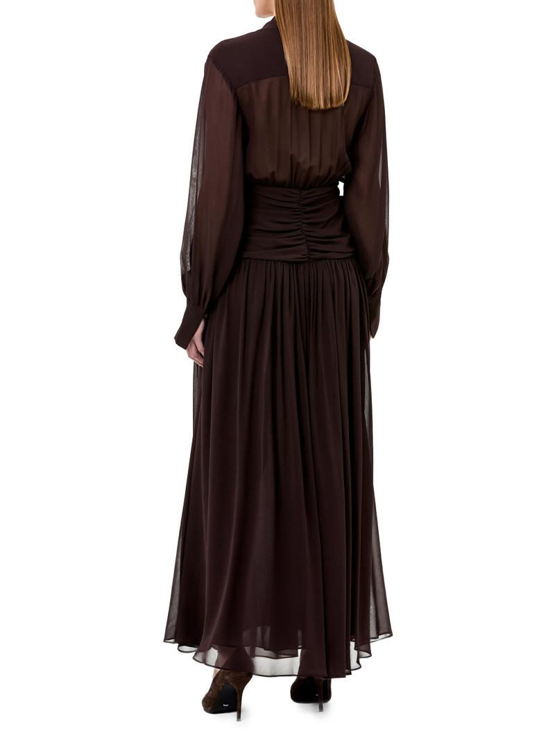 Women's Jocelyn Deep Plunge Long-Sleeve Maxi Dress - Cacao 4