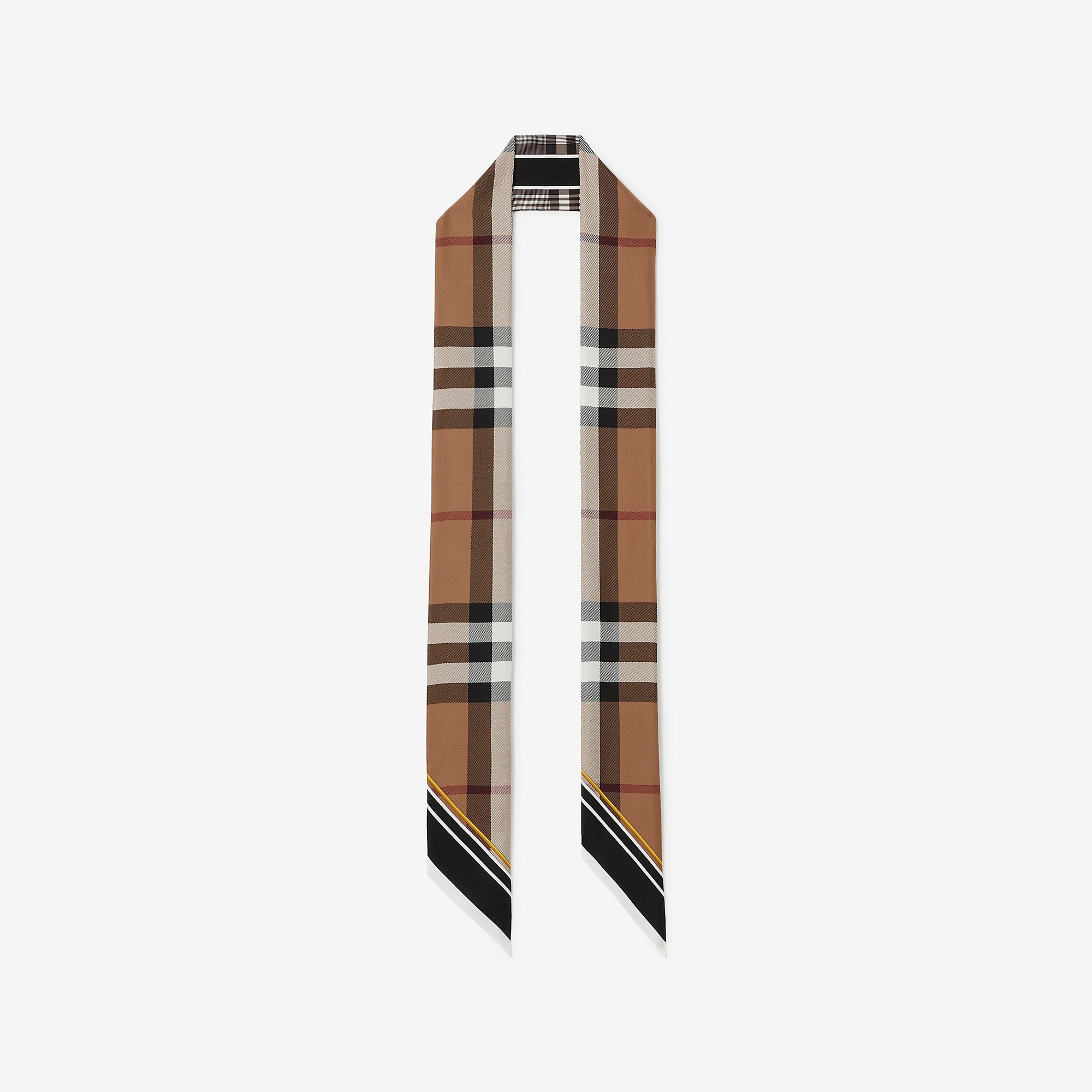 スカーフ Burberry Skinny Reversible Check Silk Scarf FCF075E9-F00C-4DEF-BD47-