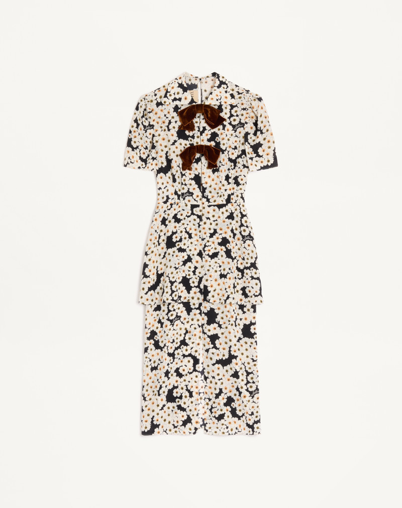 CREPE DE CHINE DRESS WITH APRES L'HIVER PRIMULA PRINT 1