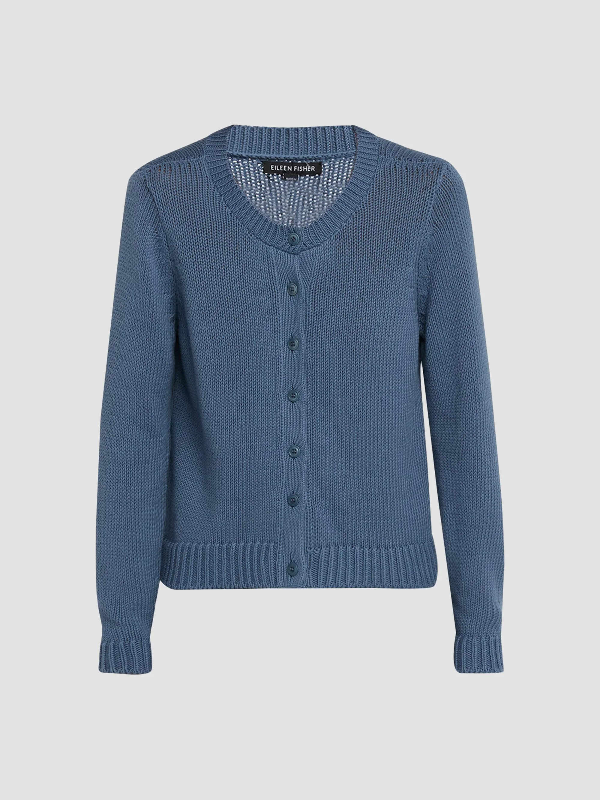 Women's Cotton Jersey Cardigan - Blue - 1