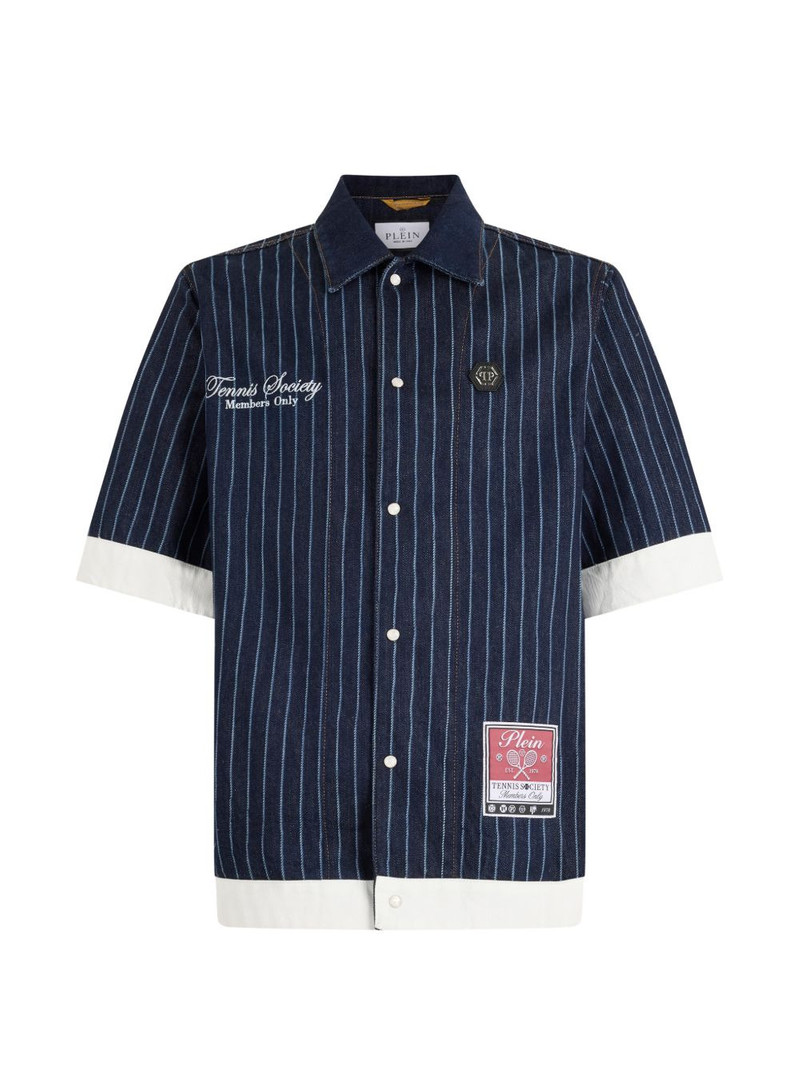 pinstripe short-sleeve shirt 1