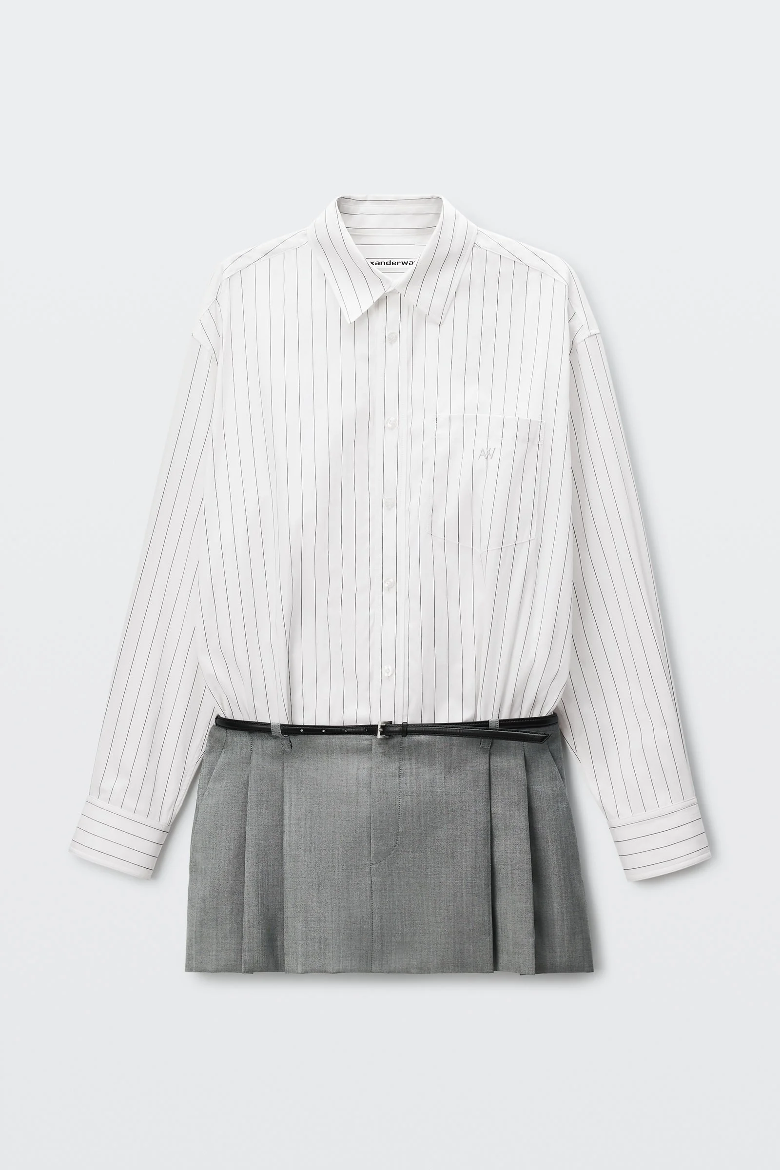 pre-styled shirt dressed with tailored skirt - 1
