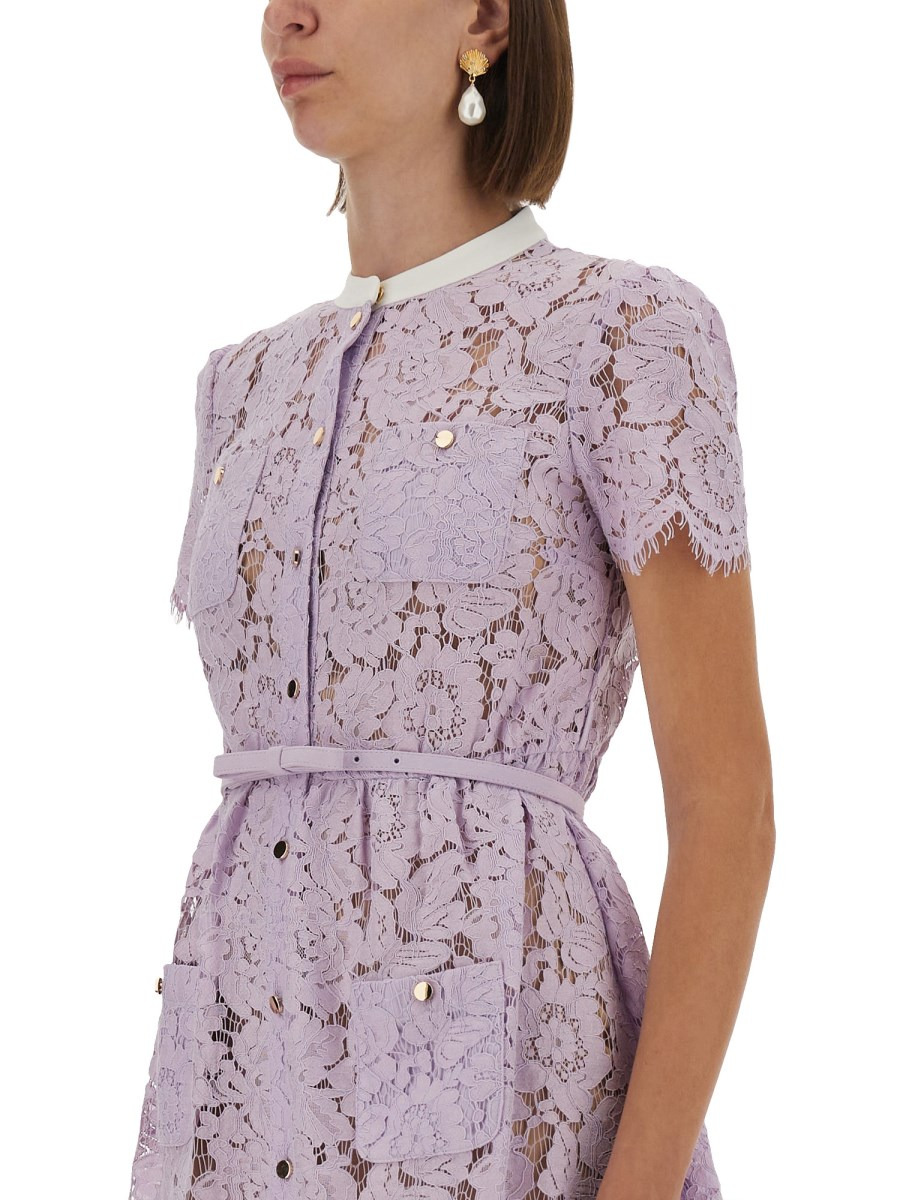 LACE MIDI DRESS WITH BUTTONS - 2